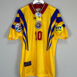 Shop 1996/98 ROMANIA HAGI #10 *BNWT* HOME SHIRT (L) ADIDAS, classic football shirts, vintage football shirts & retro soccer jerseys at Cult Kits