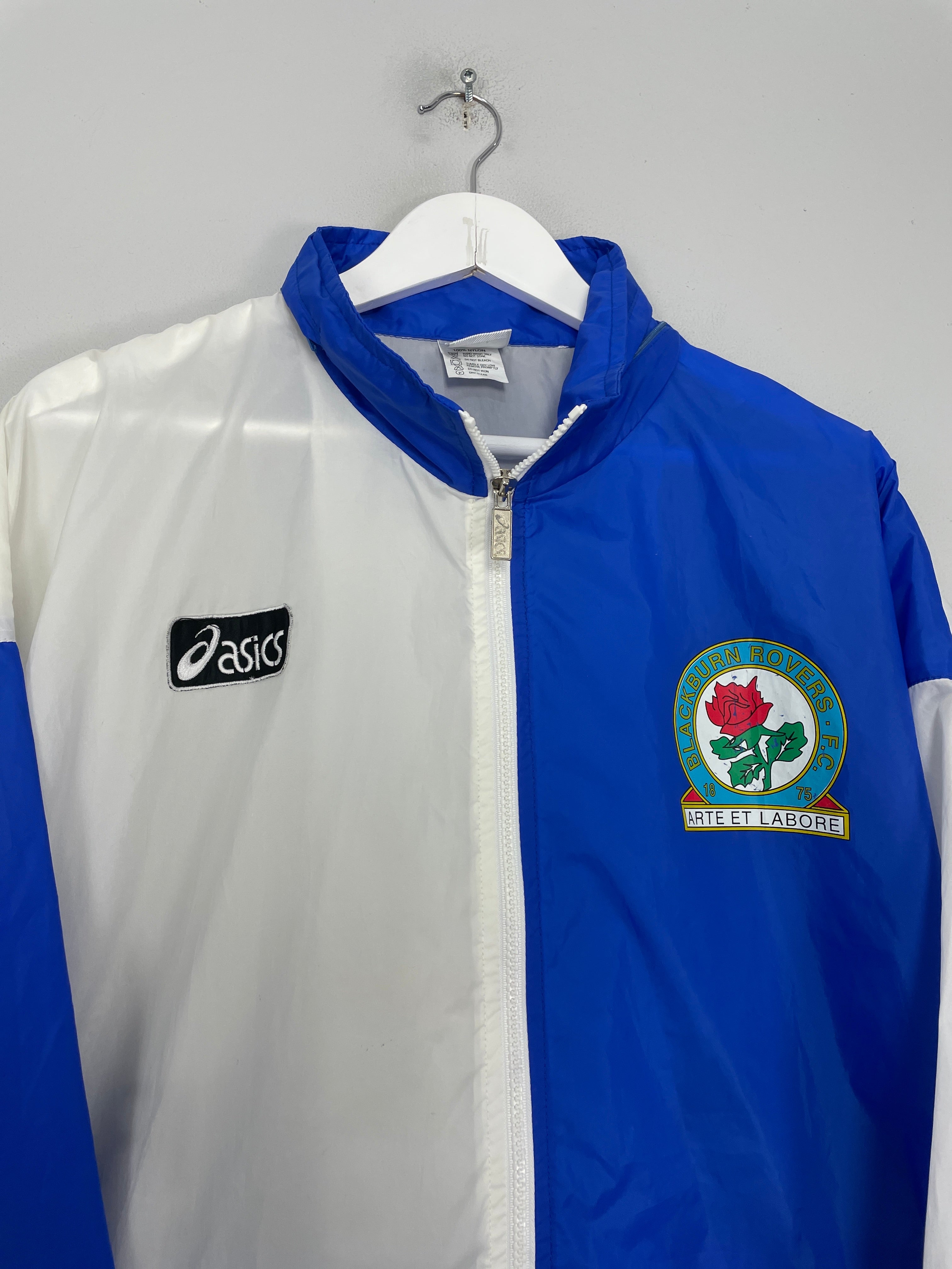 Shop 1992/94 BLACKBURN ROVERS WINDBREAKER (M) ASICS, classic football shirts, vintage football shirts & retro soccer jerseys at Cult Kits