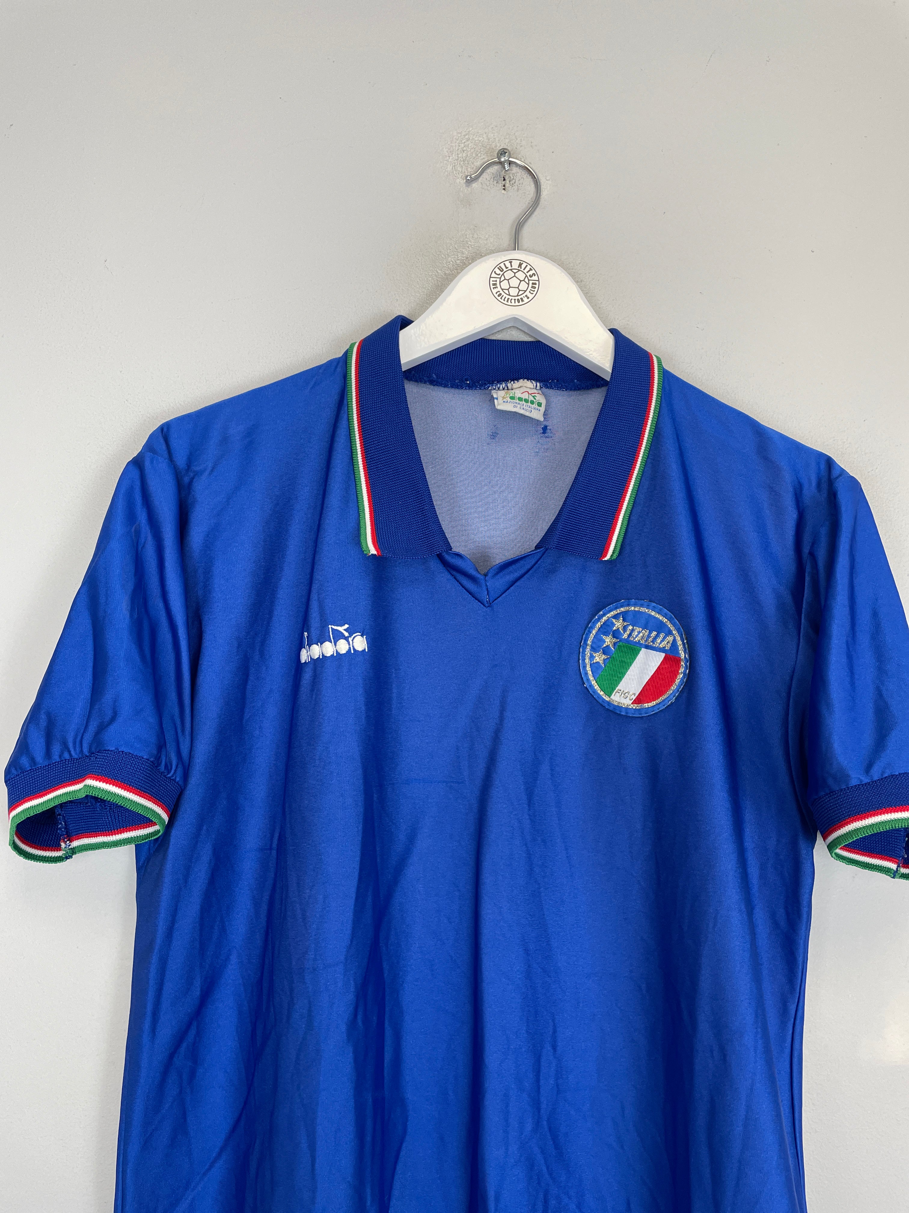 Shop 1986/90 ITALY HOME SHIRT (M) DIADORA, classic football shirts, vintage football shirts & retro soccer jerseys at Cult Kits