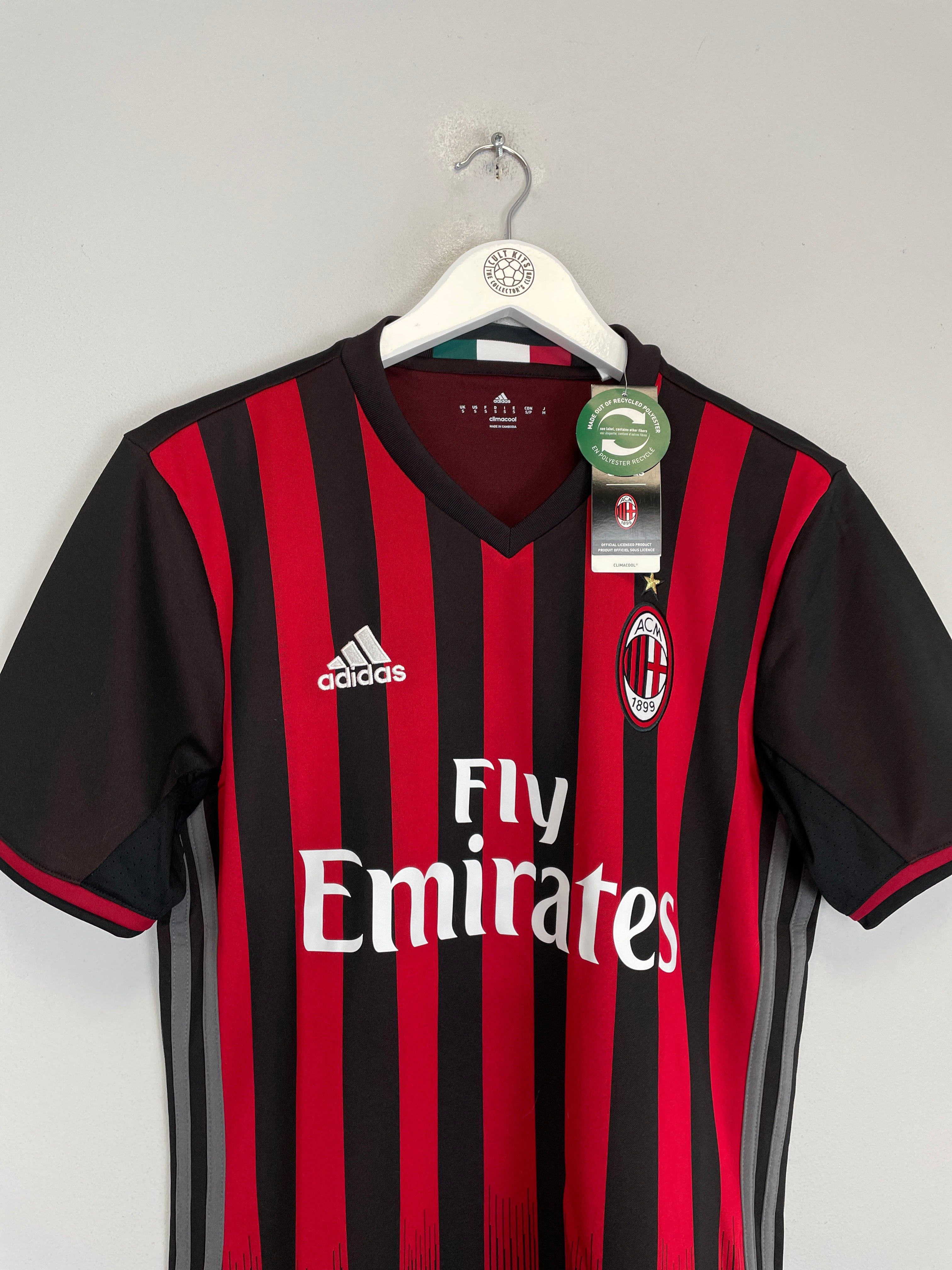Shop 2016/17 AC MILAN *BNWT* HOME SHIRT (S) ADIDAS, classic football shirts, vintage football shirts & retro soccer jerseys at Cult Kits