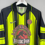 Shop 1997/98 JURASSIC PARK X JAPANESE MOVIE MASHUP *BNWT* L/S SHIRT (M) NIKE, classic football shirts, vintage football shirts & retro soccer jerseys at Cult Kits