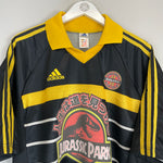 Shop 1998/00 JURASSIC PARK X JAPANESE MOVIE MASHUP SHIRT (L) ADIDAS, classic football shirts, vintage football shirts & retro soccer jerseys at Cult Kits