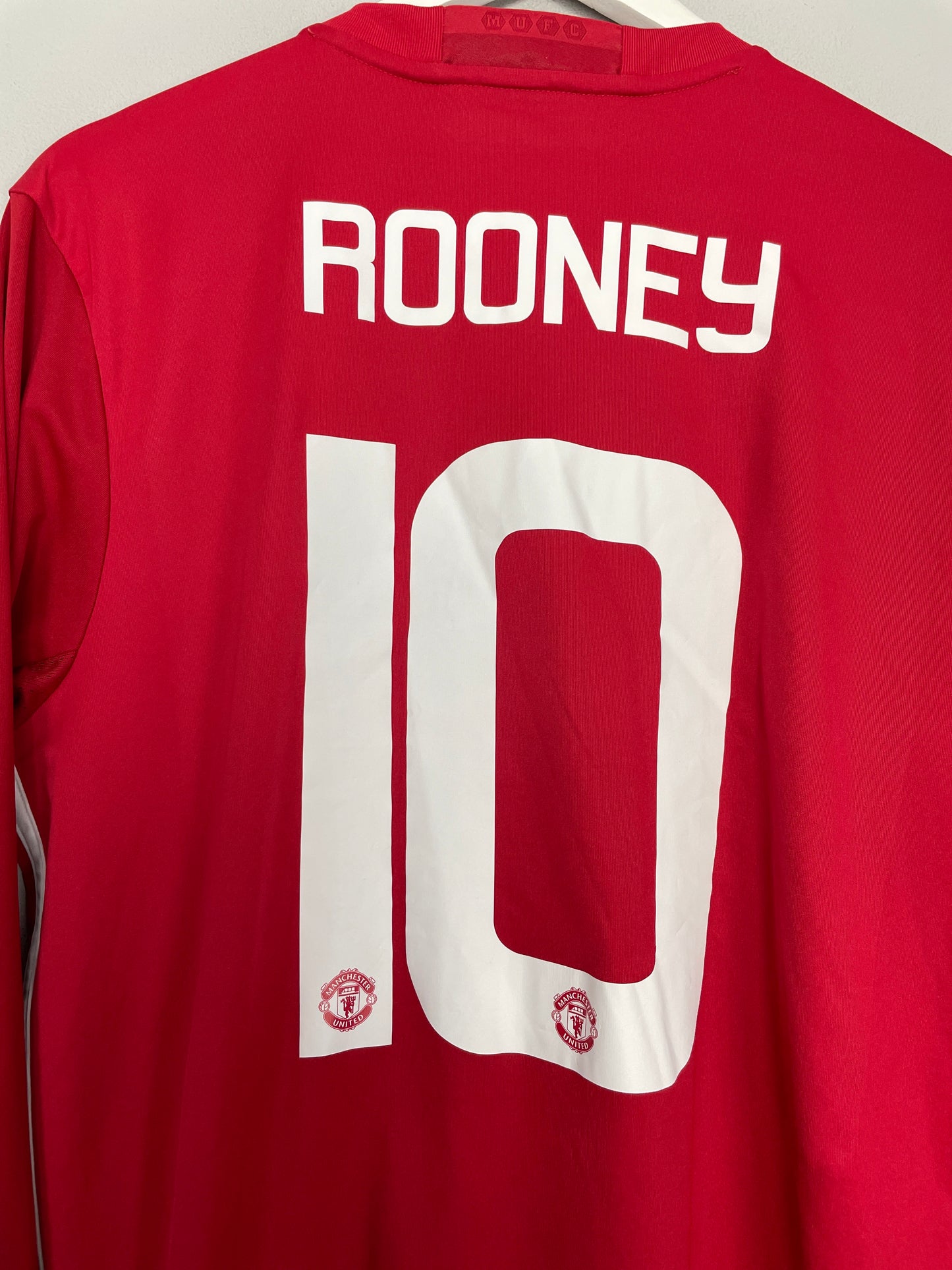 2016/17 MANCHESTER UNITED ROONEY #10 L/S HOME SHIRT (L) ADIDAS