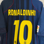 Shop 2004/05 BARCELONA RONALDINHO #10 AWAY SHIRT (XL) NIKE, classic football shirts, vintage football shirts & retro soccer jerseys at Cult Kits