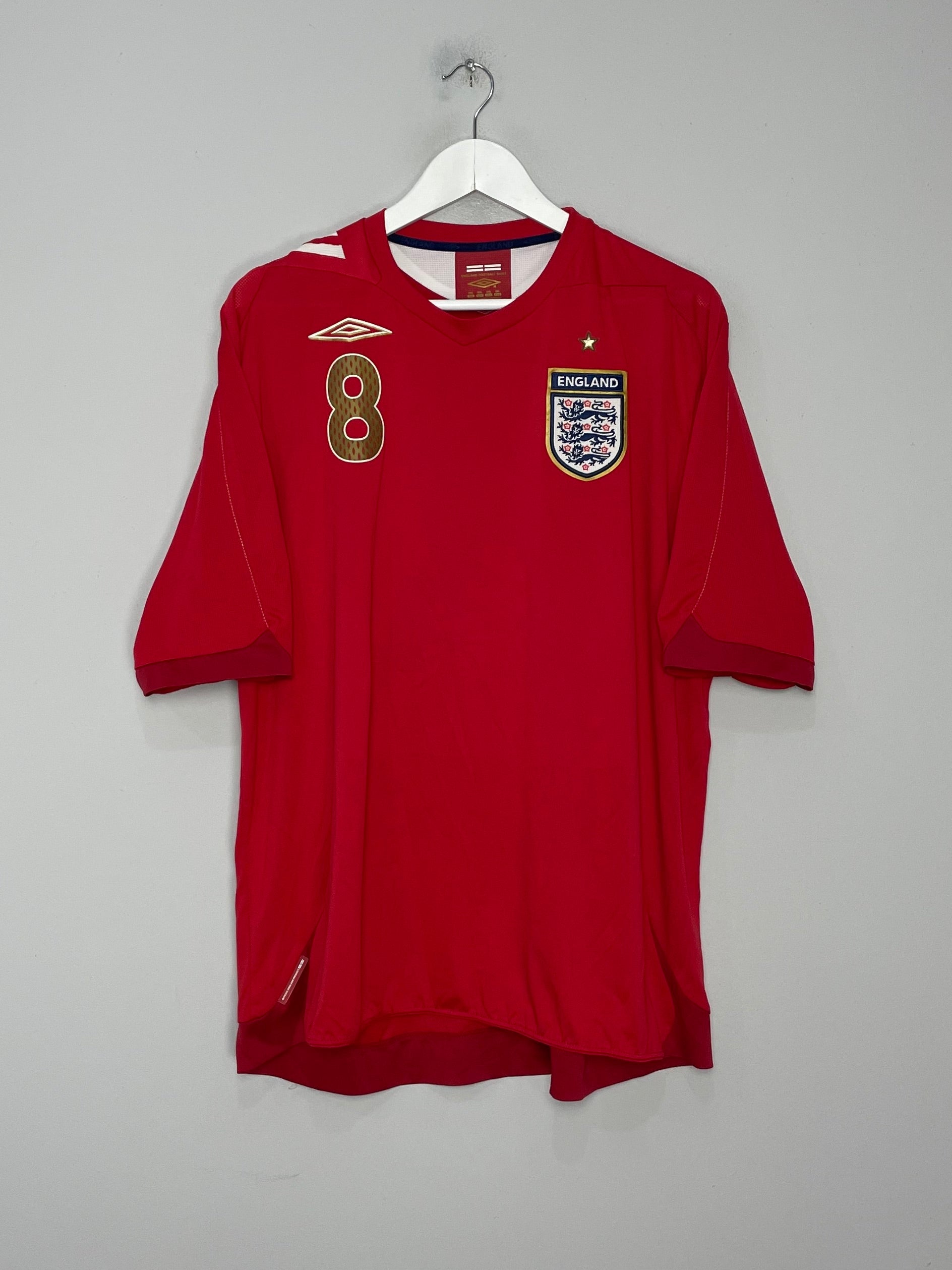 Shop 2006/08 ENGLAND LAMPARD #8 AWAY SHIRT (XXL) UMBRO, classic football shirts, vintage football shirts & retro soccer jerseys at Cult Kits