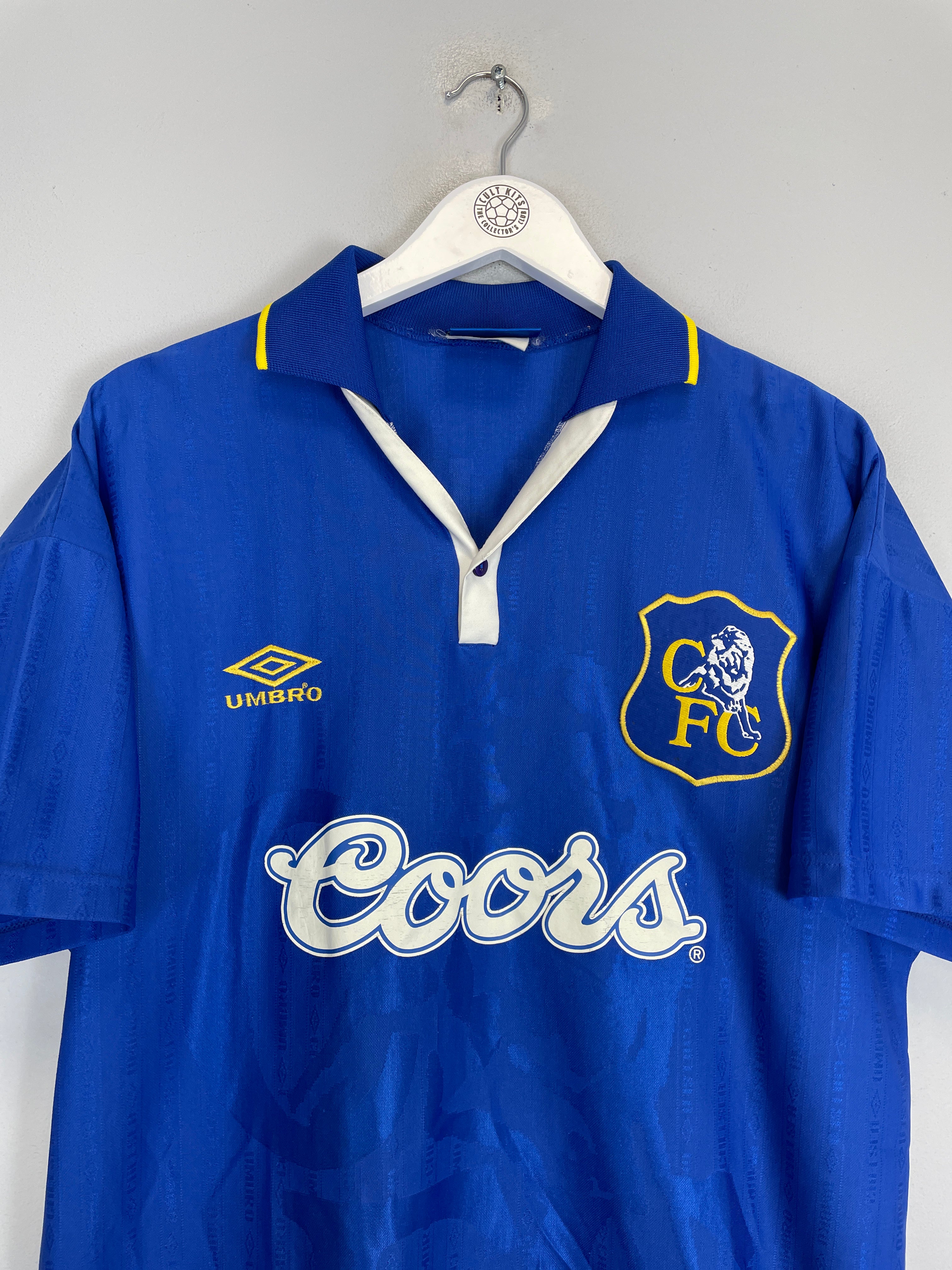 Shop 1995/97 CHELSEA GULLIT #10 HOME SHIRT (M) UMBRO, classic football shirts, vintage football shirts & retro soccer jerseys at Cult Kits