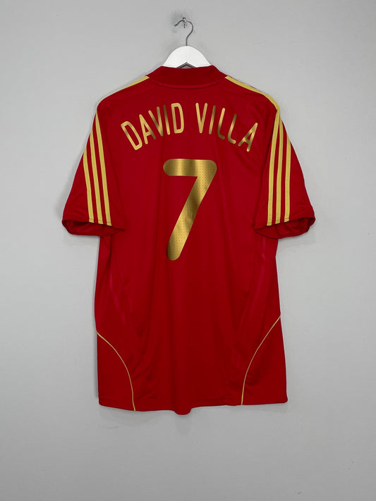 2008/10 SPAIN DAVID VILLA #7 HOME SHIRT (L) ADIDAS
