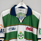2000/01 SANTOS LAGUNA LOPEZ #2 *MATCH ISSUE+SIGNED* HOME SHIRT (XL) CORONA SPORT