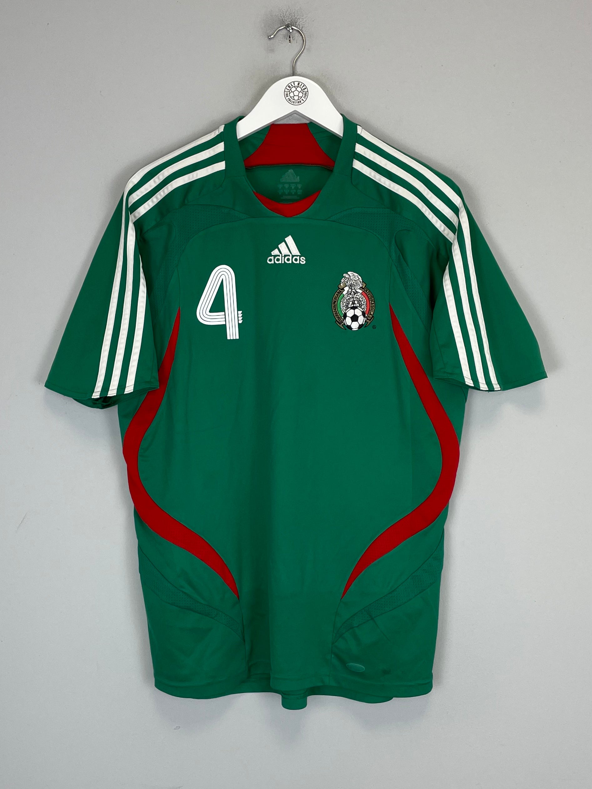 Shop 2007/08 MEXICO R.MARQUEZ #4 HOME SHIRT (M) ADIDAS, classic football shirts, vintage football shirts & retro soccer jerseys at Cult Kits