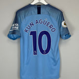 Shop 2018/19 MANCHESTER CITY AGUERO #10 HOME SHIRT (M) NIKE, classic football shirts, vintage football shirts & retro soccer jerseys at Cult Kits