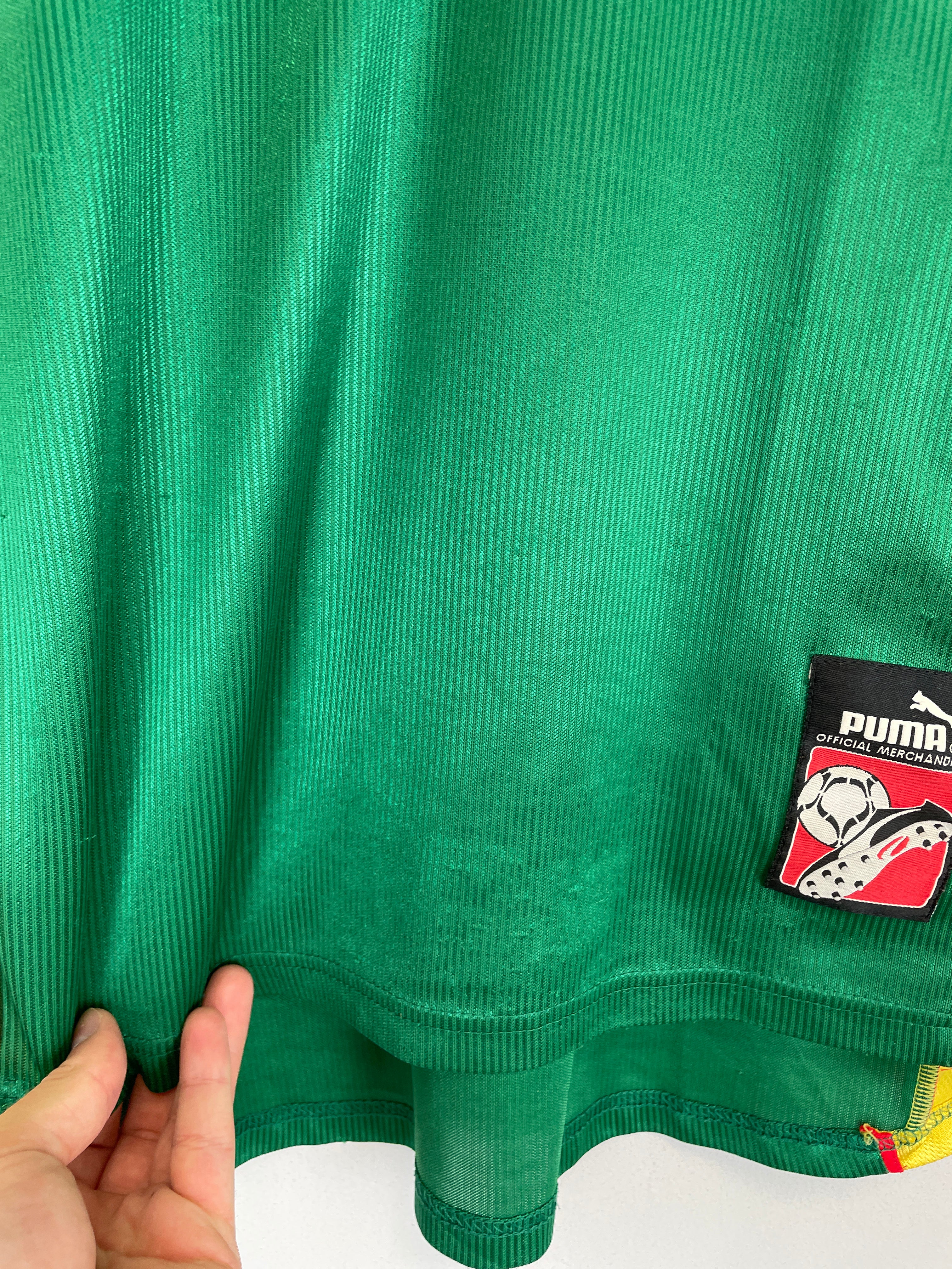 Shop 1998/99 CAMEROON HOME SHIRT (S) PUMA, classic football shirts, vintage football shirts & retro soccer jerseys at Cult Kits