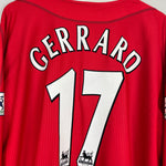 Shop 2002/04 LIVERPOOL GERRARD #17 L/S HOME SHIRT (XL) REEBOK, classic football shirts, vintage football shirts & retro soccer jerseys at Cult Kits