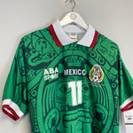 Shop 1998 Mexico Blanco #11 *Reissue* Home (Multiple Sizes) ABA Sport, classic football shirts, vintage football shirts & retro soccer jerseys at Cult Kits