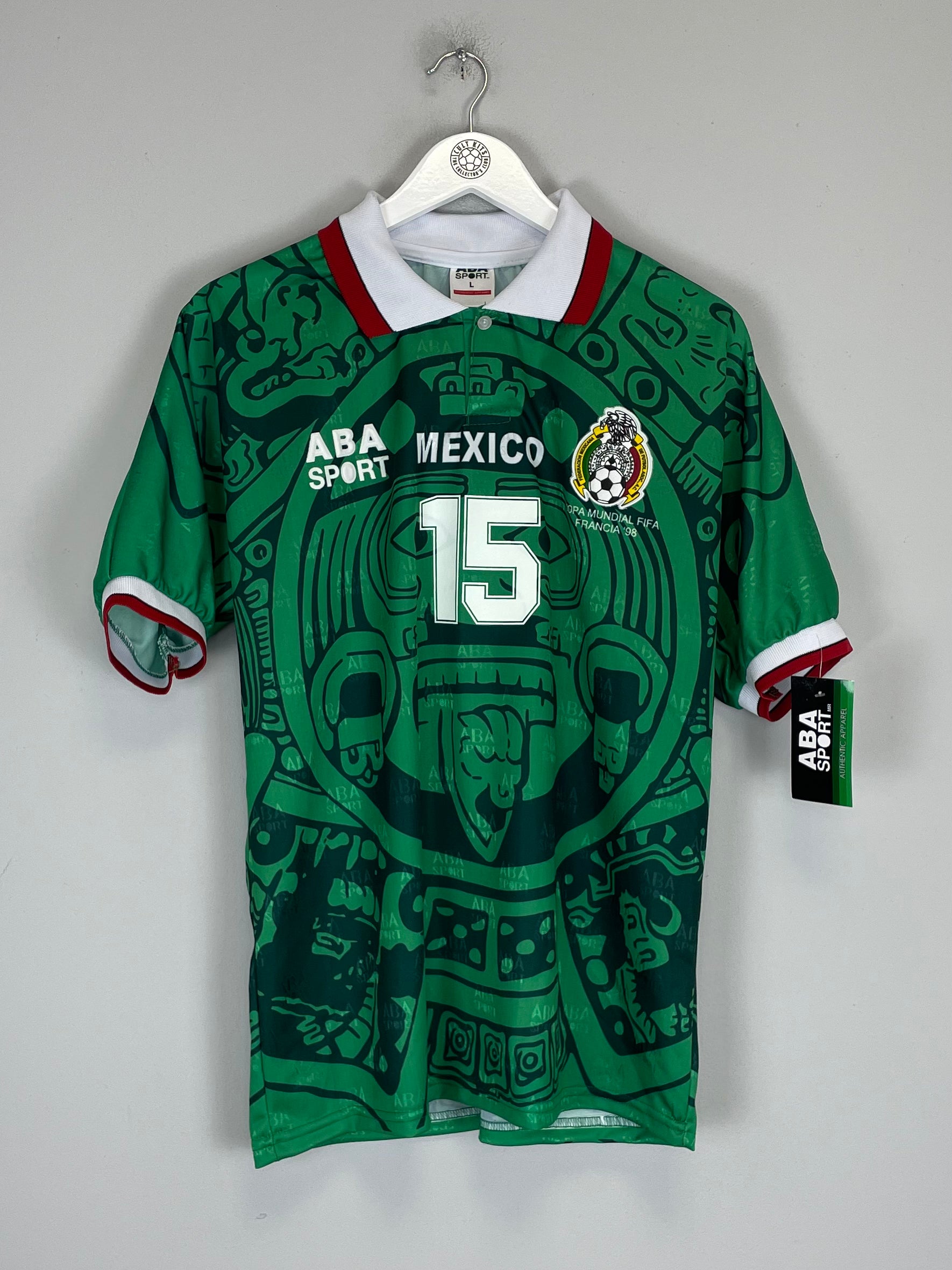 Shop 1998 Mexico Hernandez #15 *Reissue* Home (Multiple Sizes) ABA Sport, classic football shirts, vintage football shirts & retro soccer jerseys at Cult Kits