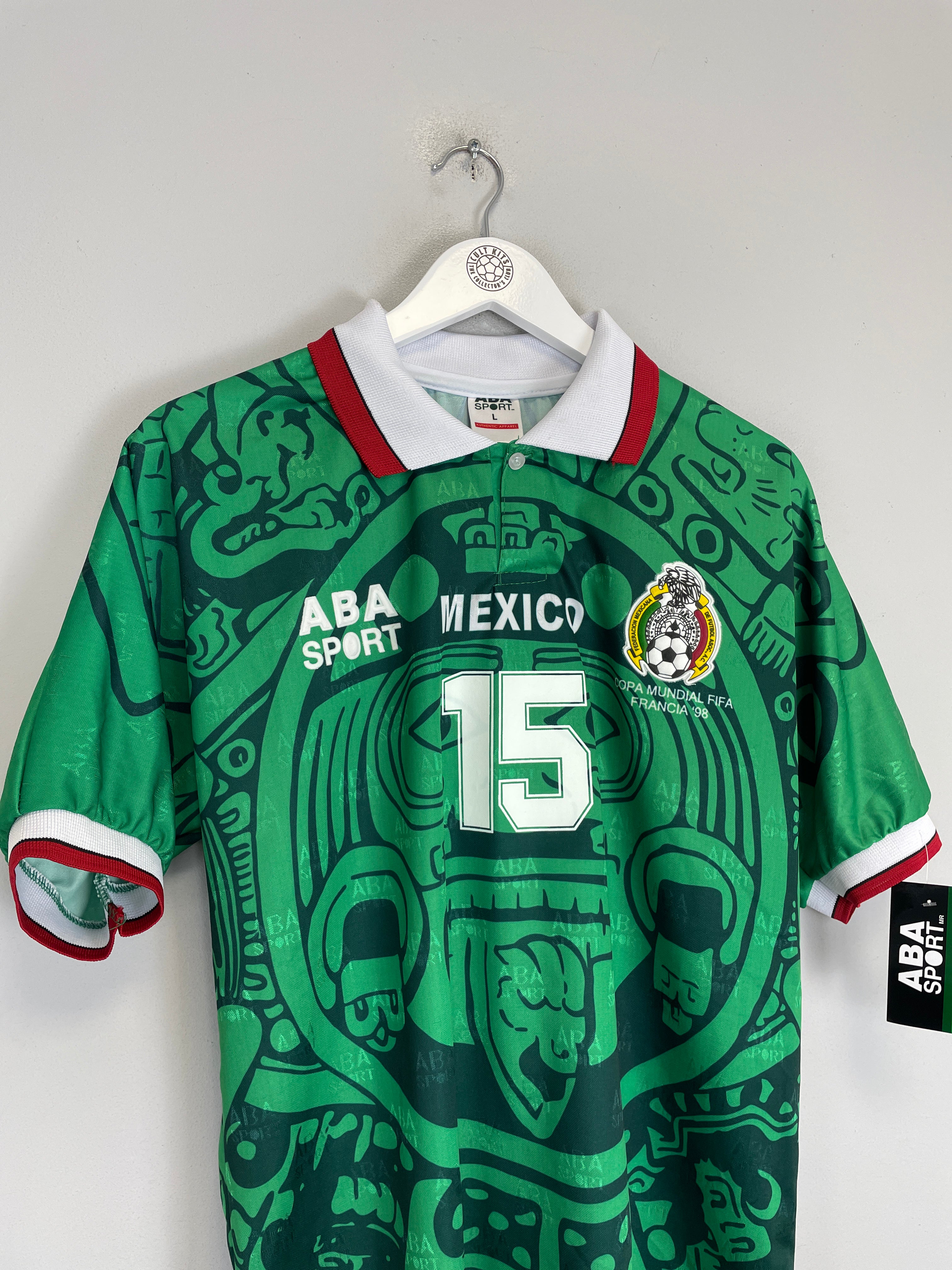 Shop 1998 Mexico Hernandez #15 *Reissue* Home (Multiple Sizes) ABA Sport, classic football shirts, vintage football shirts & retro soccer jerseys at Cult Kits