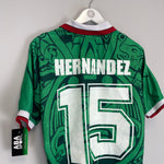Shop 1998 Mexico Hernandez #15 *Reissue* Home (Multiple Sizes) ABA Sport, classic football shirts, vintage football shirts & retro soccer jerseys at Cult Kits