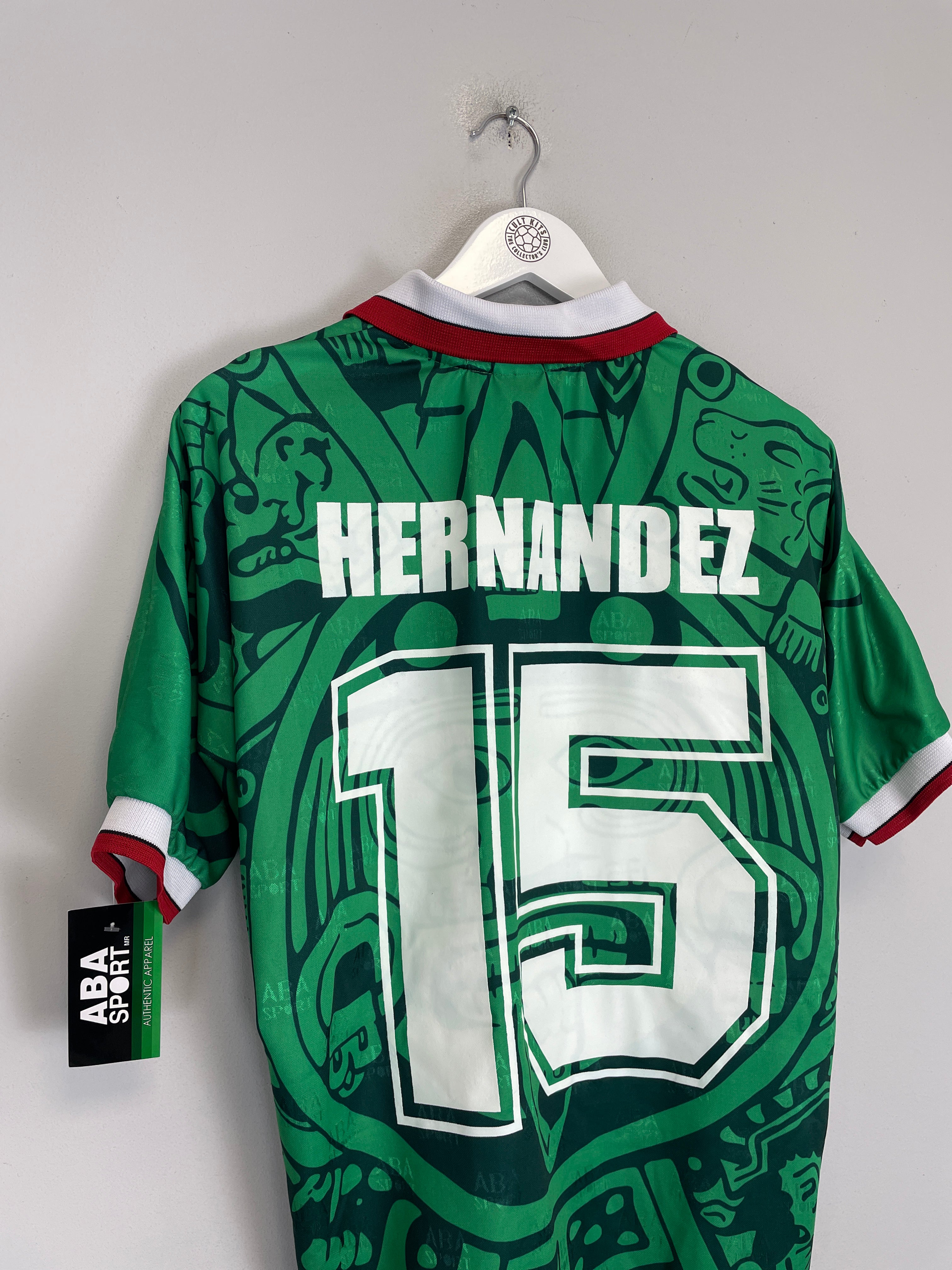 Shop 1998 Mexico Hernandez #15 *Reissue* Home (Multiple Sizes) ABA Sport, classic football shirts, vintage football shirts & retro soccer jerseys at Cult Kits