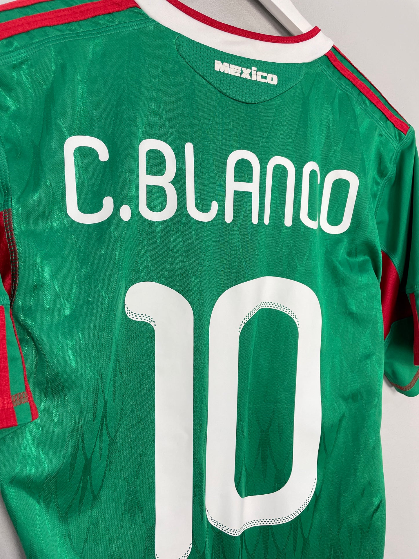 2010 MEXICO C.BLANCO #10 HOME SHIRT (M) ADIDAS