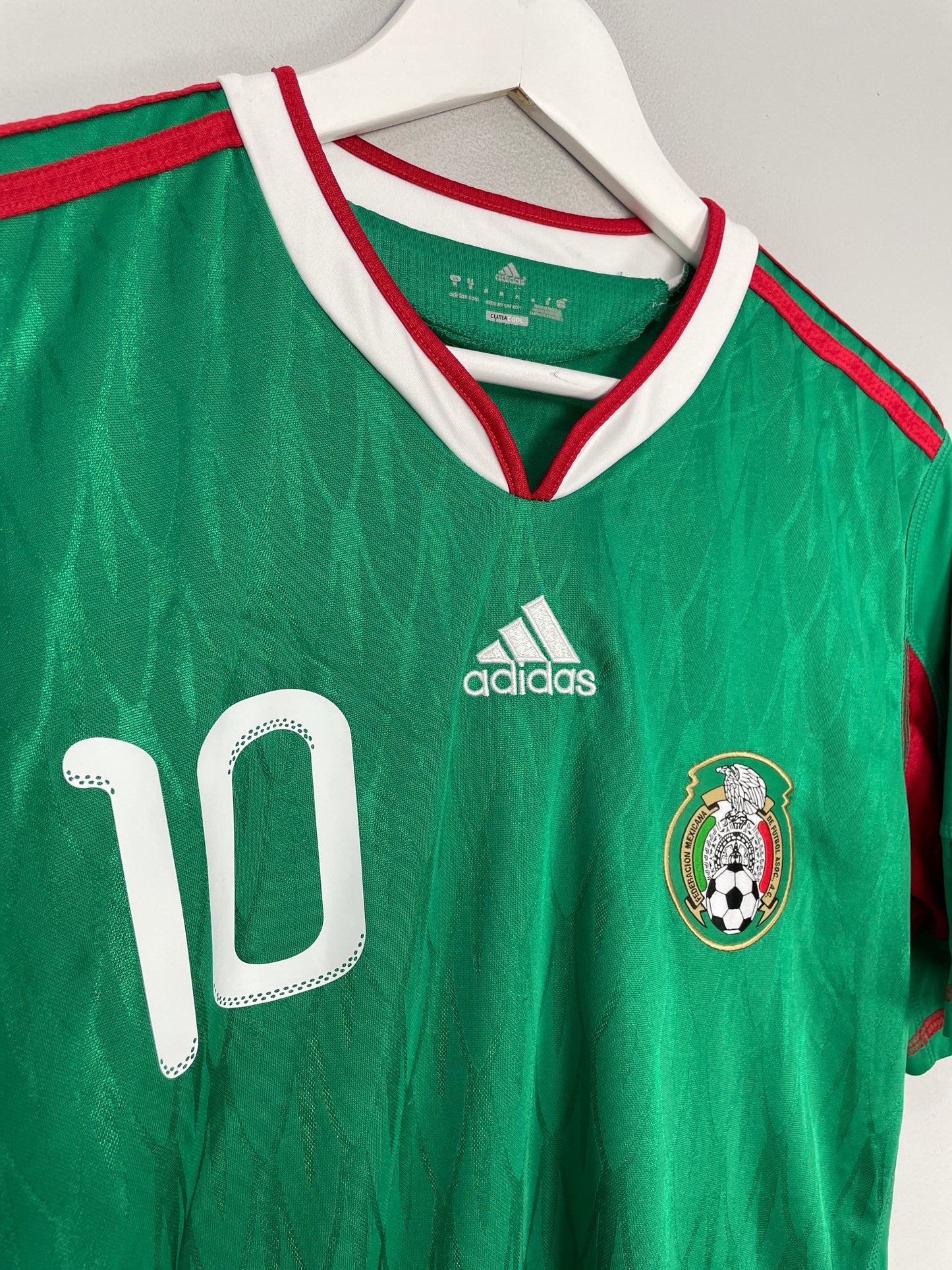 2010 MEXICO C.BLANCO #10 HOME SHIRT (M) ADIDAS