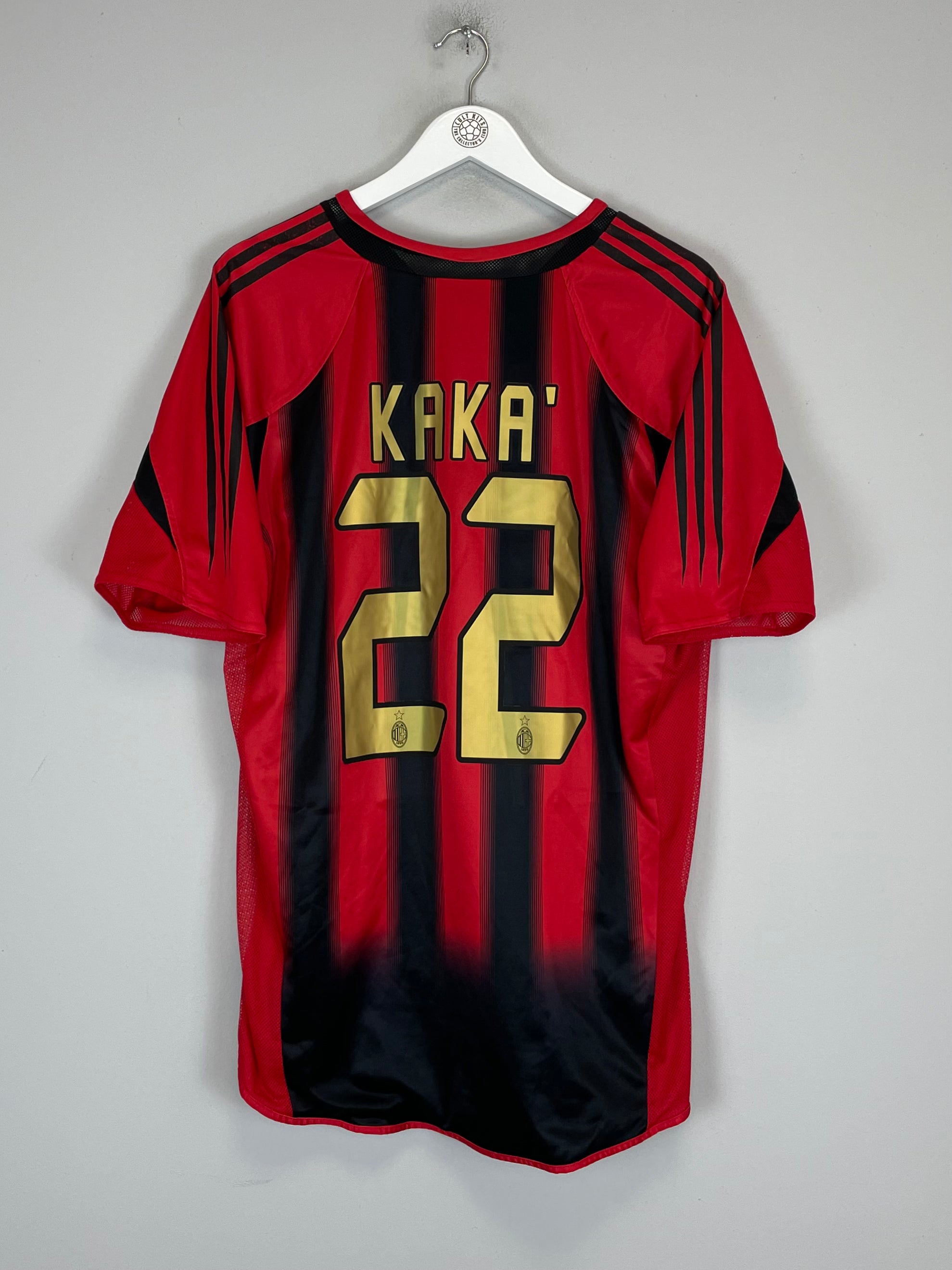 Shop 2004/05 AC MILAN KAKA #22 *PLAYER ISSUE* HOME SHIRT (XL) ADIDAS, classic football shirts, vintage football shirts & retro soccer jerseys at Cult Kits