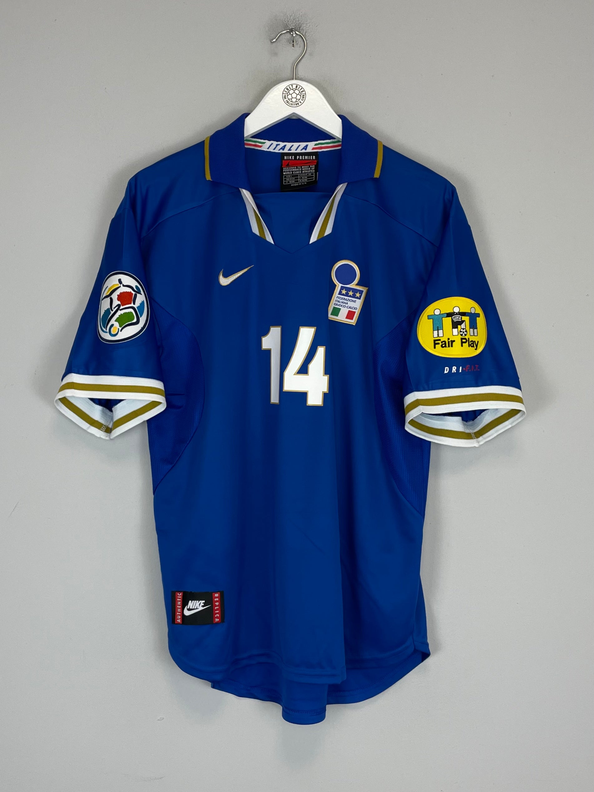 Shop 1996/97 ITALY DEL PIERO #14 HOME SHIRT (L) NIKE, classic football shirts, vintage football shirts & retro soccer jerseys at Cult Kits