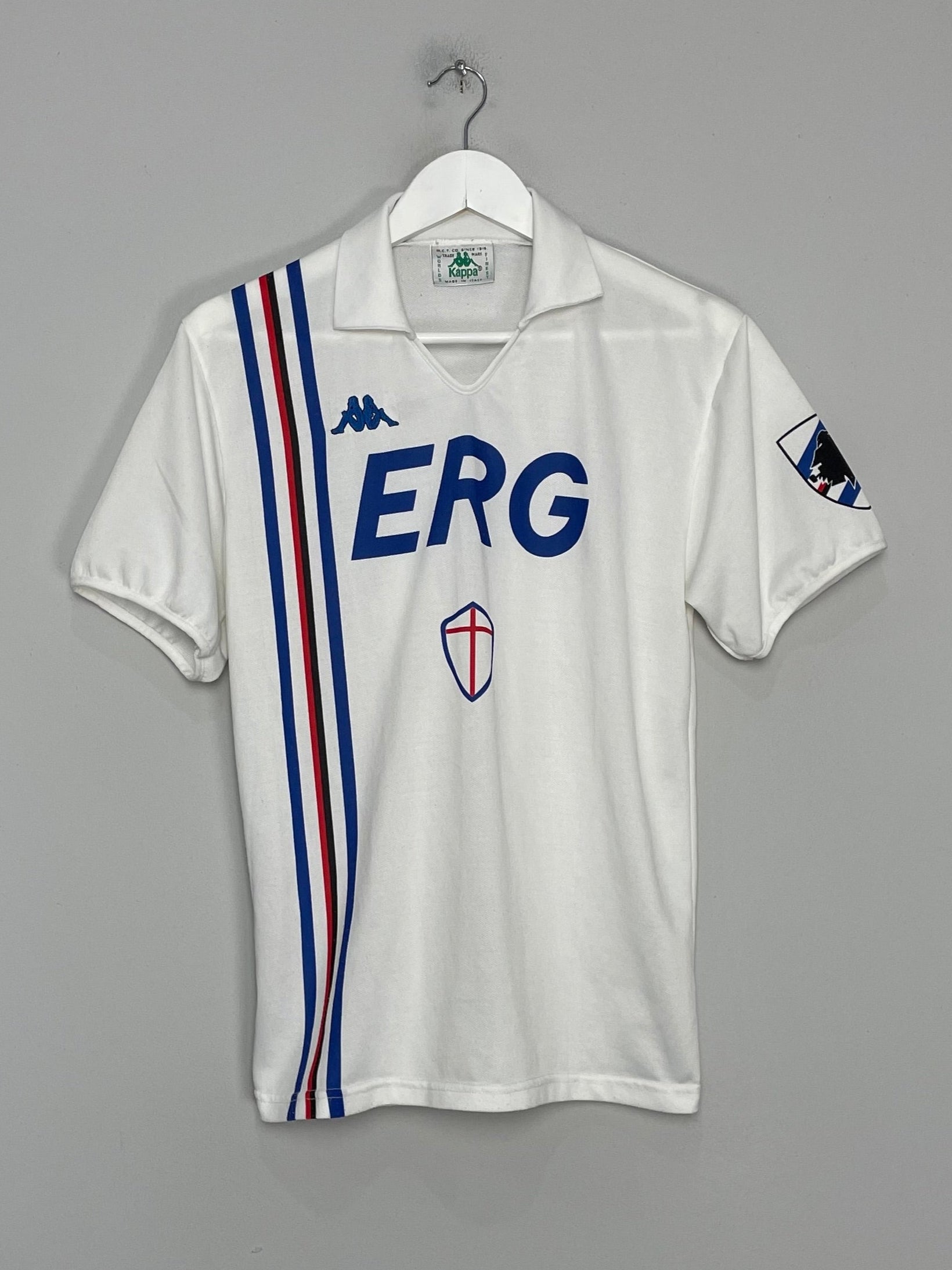 Shop 1988/89 SAMPDORIA AWAY SHIRT (S) KAPPA, classic football shirts, vintage football shirts & retro soccer jerseys at Cult Kits