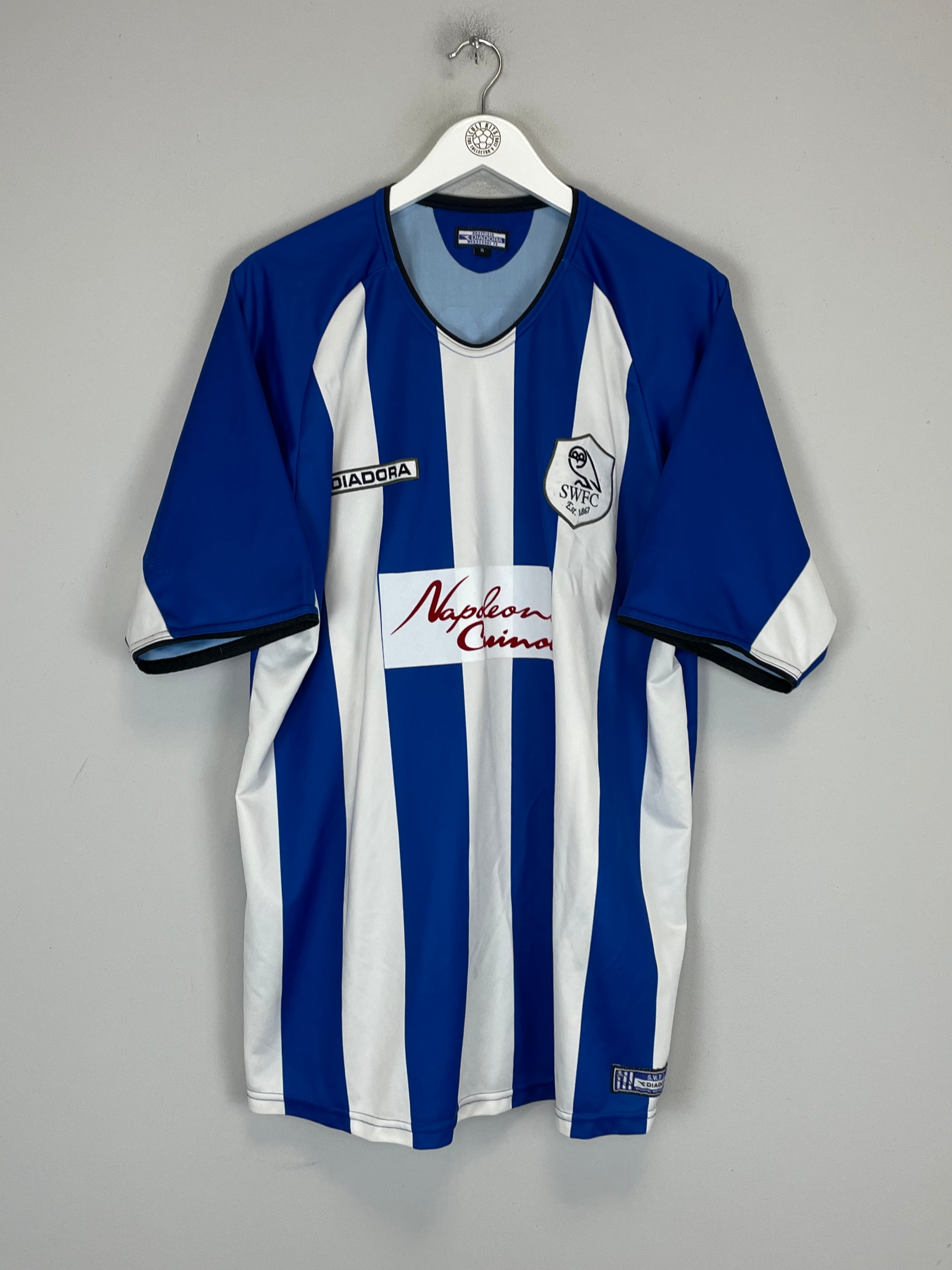 Shop 2003/05 SHEFFIELD WEDNESDAY SIBON #9 HOME SHIRT (XL) DIADORA, classic football shirts, vintage football shirts & retro soccer jerseys at Cult Kits
