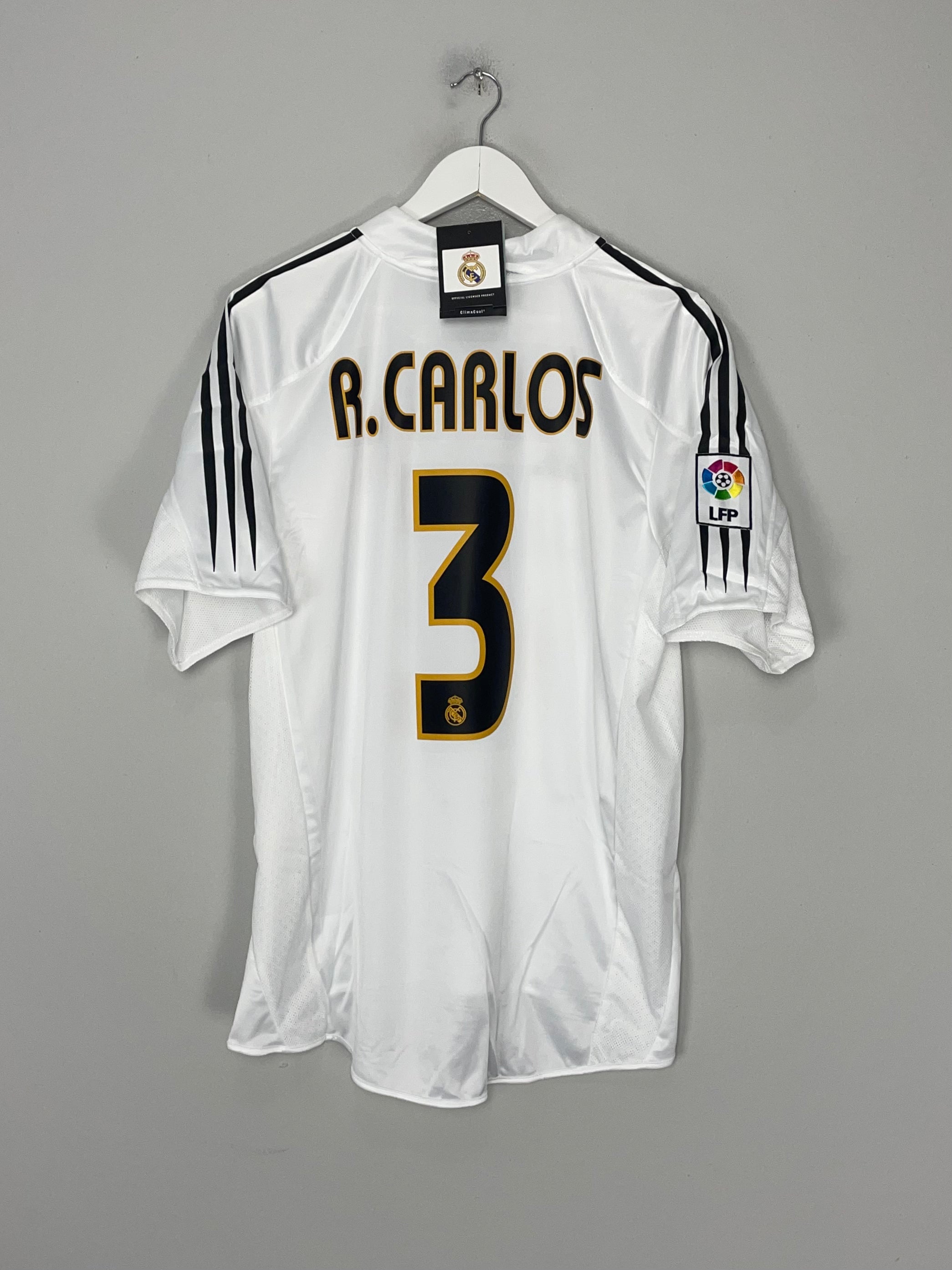 Shop 2004/05 REAL MADRID R.CARLOS #3 *BNWT* HOME SHIRT (MULTIPLE SIZES) ADIDAS, classic football shirts, vintage football shirts & retro soccer jerseys at Cult Kits