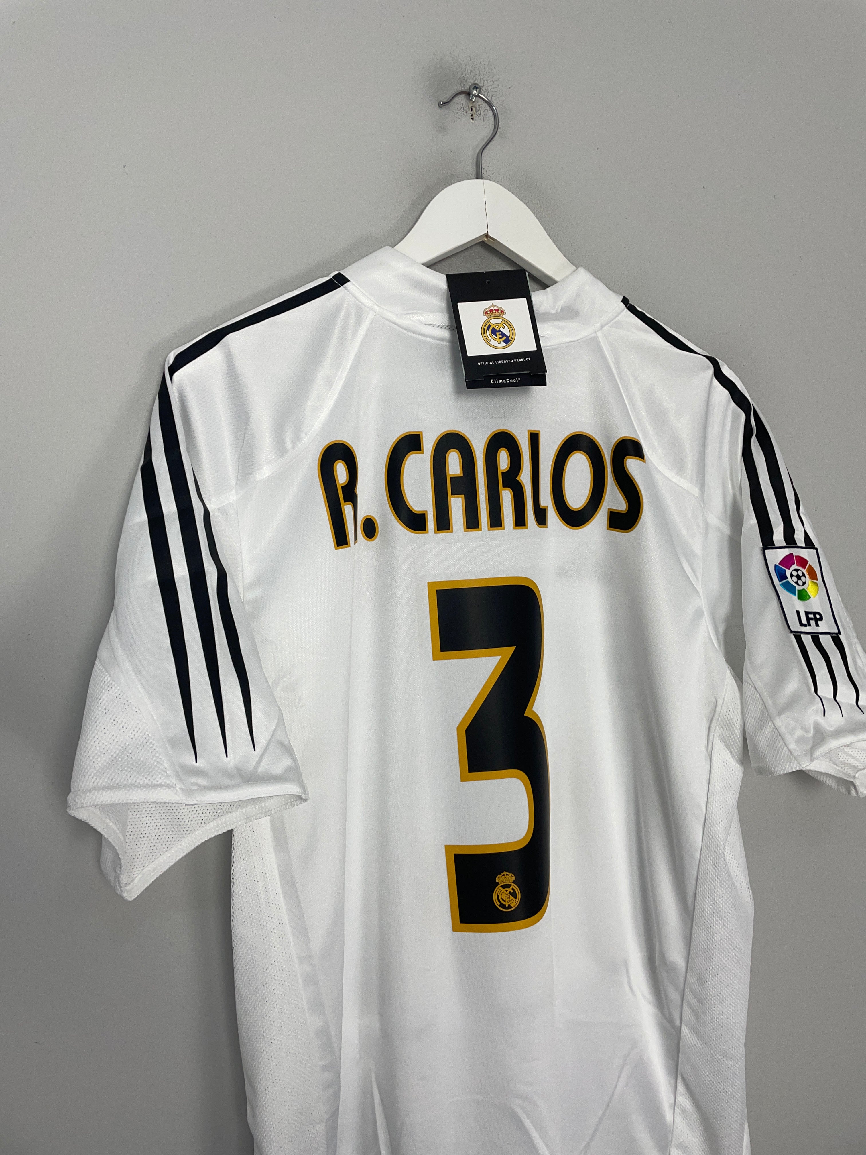 Shop 2004/05 REAL MADRID R.CARLOS #3 *BNWT* HOME SHIRT (MULTIPLE SIZES) ADIDAS, classic football shirts, vintage football shirts & retro soccer jerseys at Cult Kits