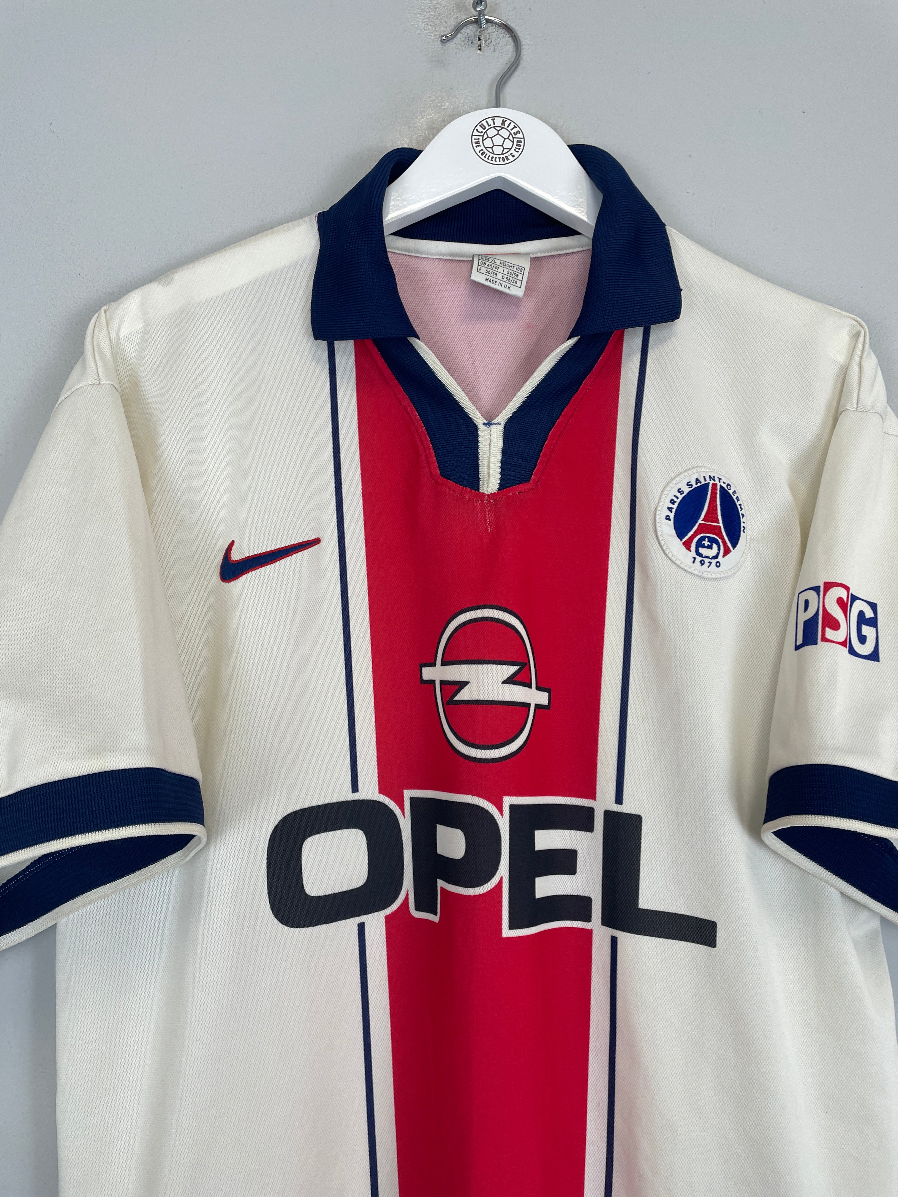 Shop 1997/98 PSG AWAY SHIRT (XL) NIKE, classic football shirts, vintage football shirts & retro soccer jerseys at Cult Kits