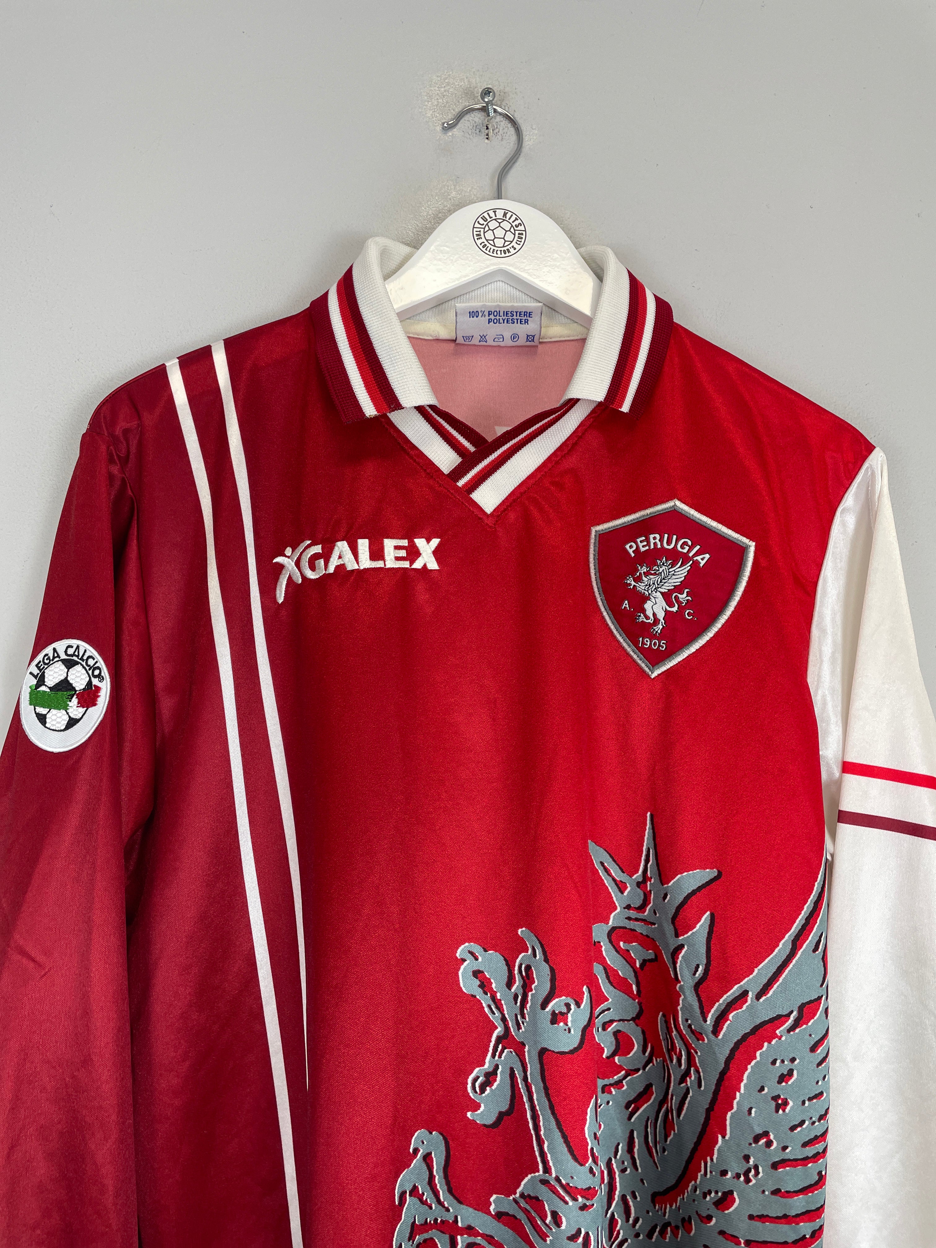 Shop 1998/99 PERUGIA NAKATA #7 L/S HOME SHIRT (L) GALEX, classic football shirts, vintage football shirts & retro soccer jerseys at Cult Kits
