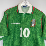 Shop 1994 MEXICO GARCIA #10 HOME SHIRT (L) UMBRO, classic football shirts, vintage football shirts & retro soccer jerseys at Cult Kits