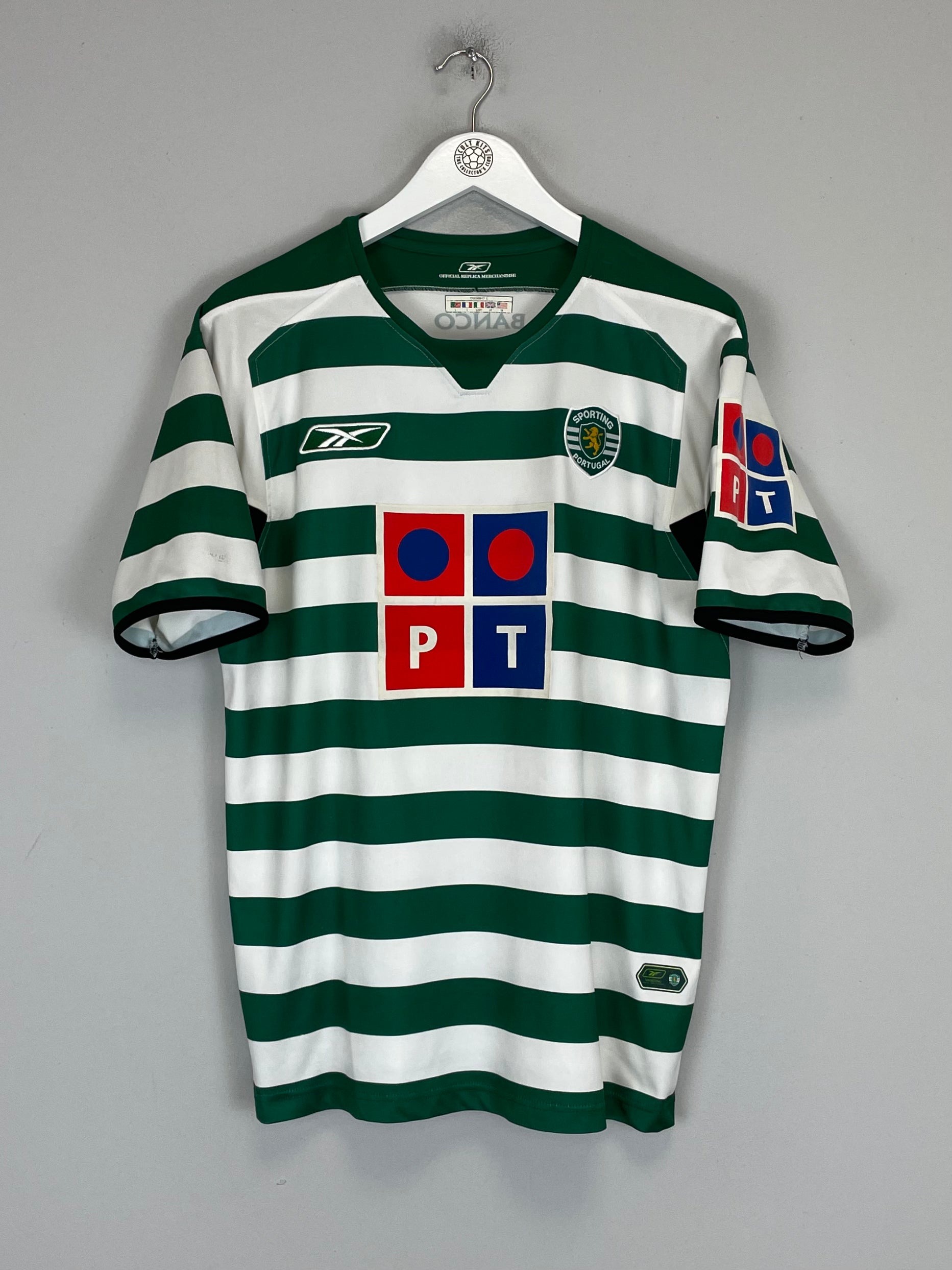 Shop 2004/05 SPORTING CP HOME SHIRT (M) REEBOK, classic football shirts, vintage football shirts & retro soccer jerseys at Cult Kits