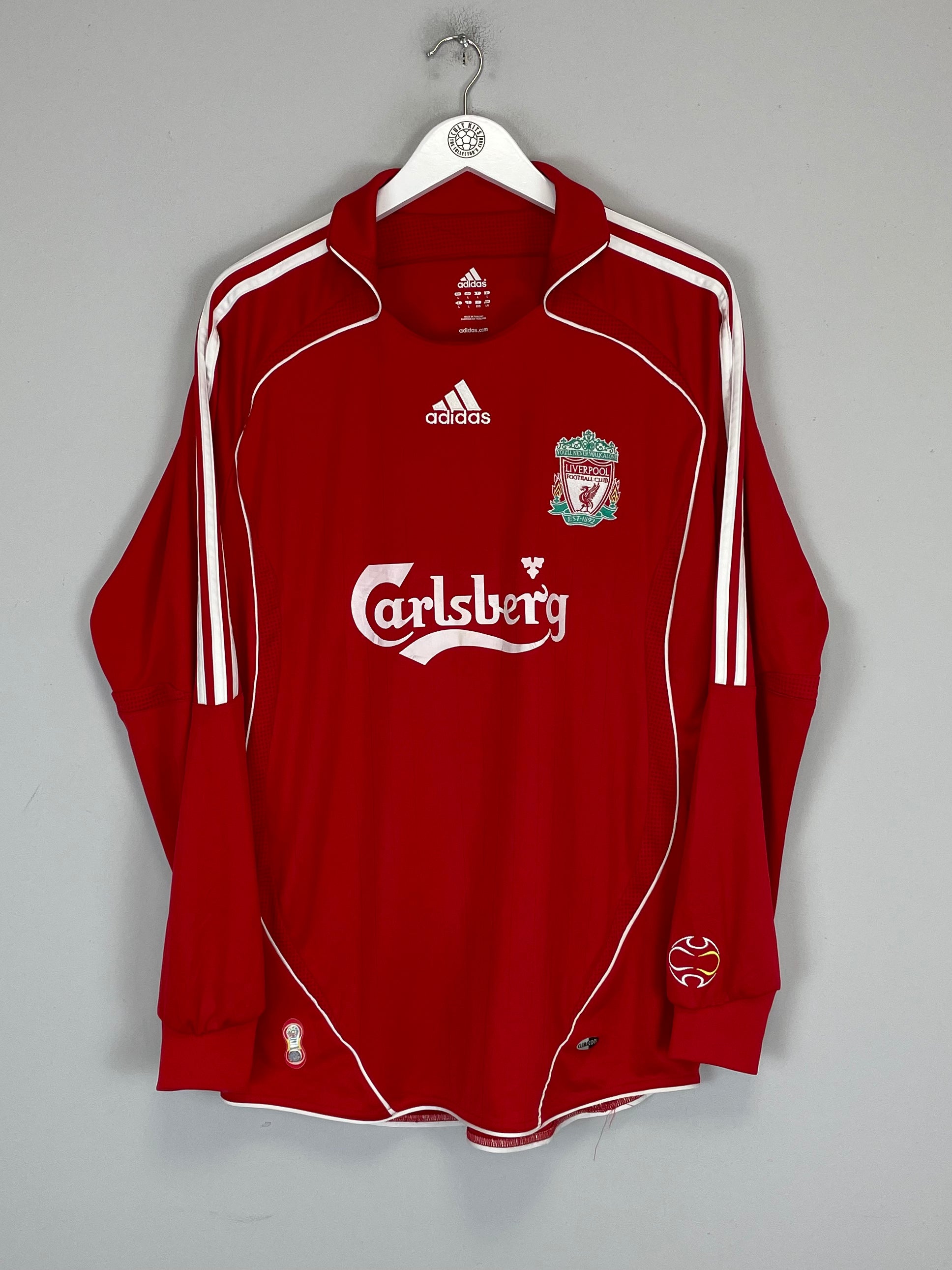 Shop 2006/07 LIVERPOOL CROUCH #15 L/S HOME SHIRT (L) ADIDAS, classic football shirts, vintage football shirts & retro soccer jerseys at Cult Kits