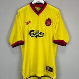 Shop 1997/99 LIVERPOOL GERRARD #28 AWAY SHIRT (XL) REEBOK, classic football shirts, vintage football shirts & retro soccer jerseys at Cult Kits