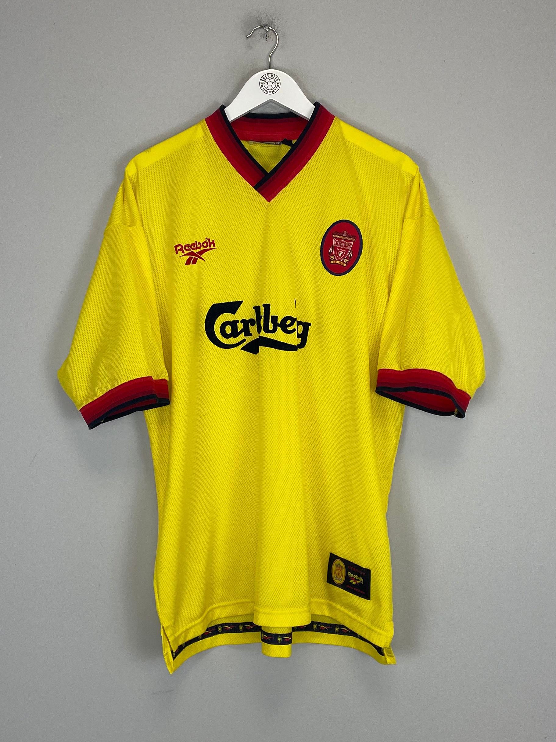 Shop 1997/99 LIVERPOOL GERRARD #28 AWAY SHIRT (XL) REEBOK, classic football shirts, vintage football shirts & retro soccer jerseys at Cult Kits