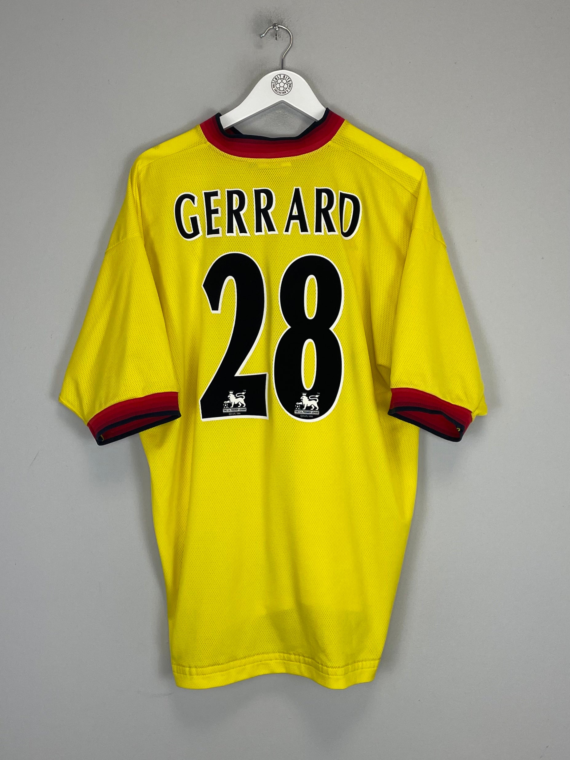 Shop 1997/99 LIVERPOOL GERRARD #28 AWAY SHIRT (XL) REEBOK, classic football shirts, vintage football shirts & retro soccer jerseys at Cult Kits