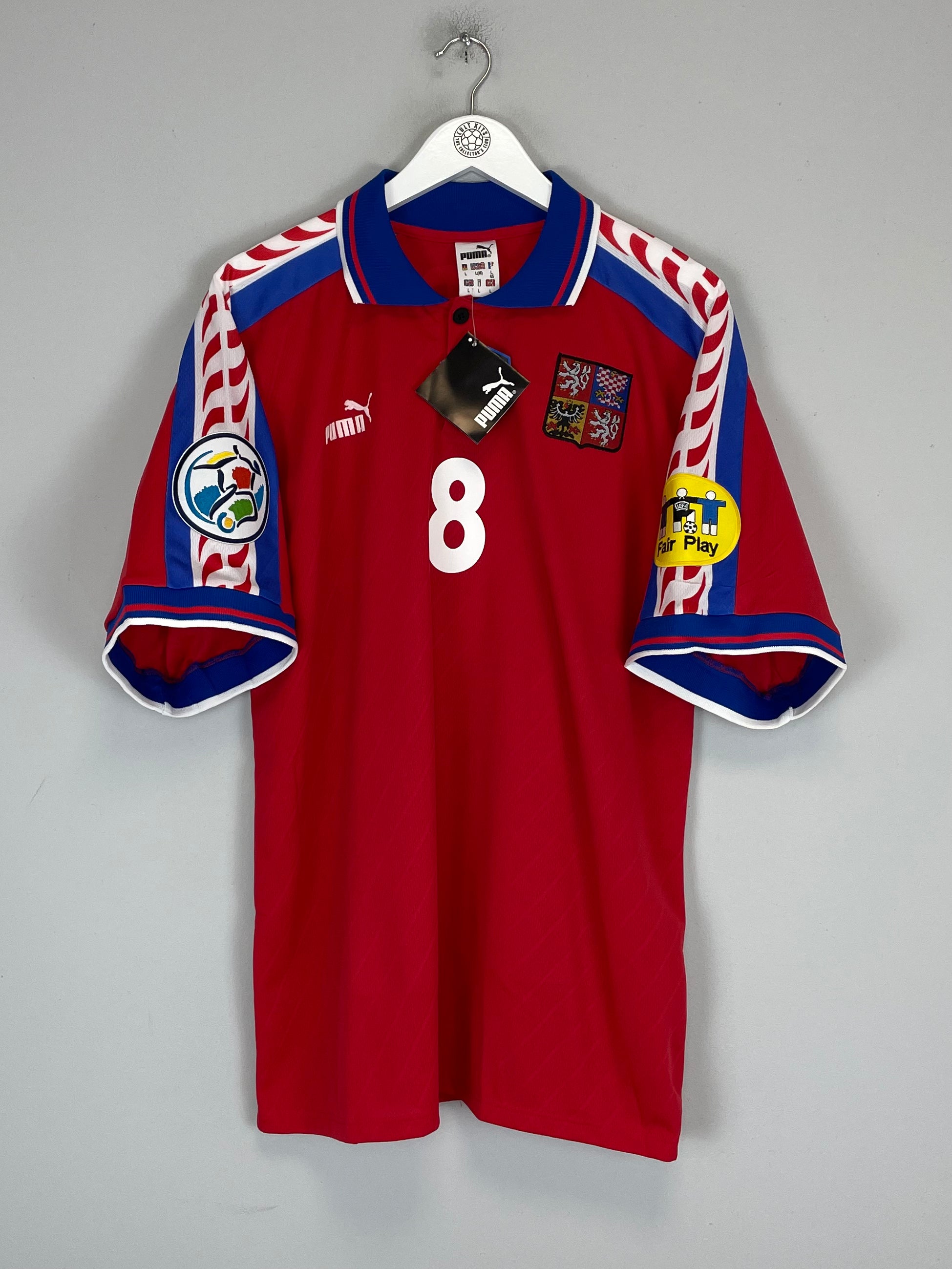 Shop 1996 CZECH REPUBLIC POBORSKY #8 *BNWT* HOME SHIRT (L) PUMA, classic football shirts, vintage football shirts & retro soccer jerseys at Cult Kits