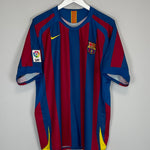 Shop 2005/06 BARCELONA RONALDINHO #10 HOME SHIRT (L) NIKE, classic football shirts, vintage football shirts & retro soccer jerseys at Cult Kits