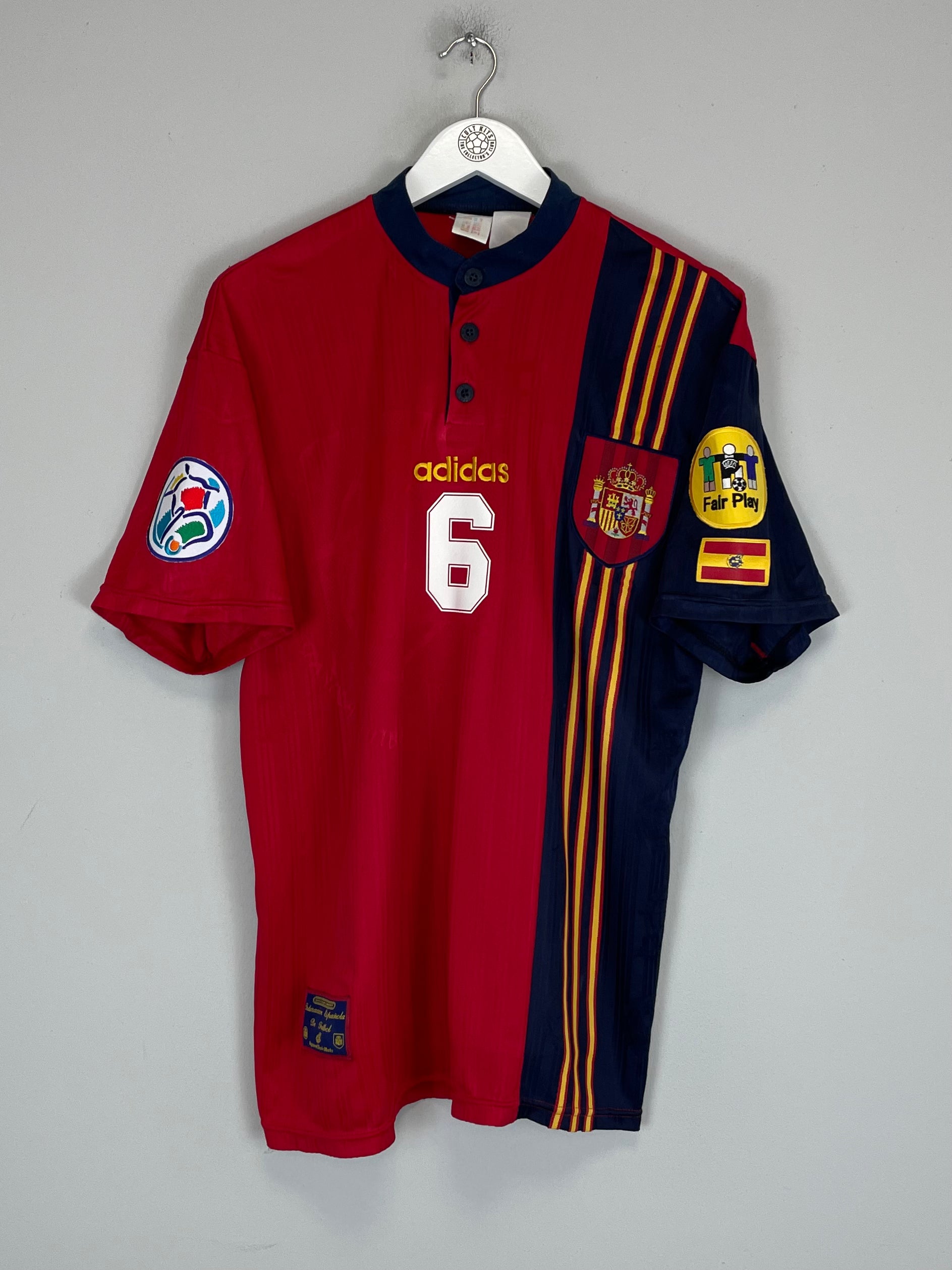 Shop 1996 SPAIN HIERRO #6 HOME SHIRT (L) ADIDAS, classic football shirts, vintage football shirts & retro soccer jerseys at Cult Kits