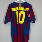 Shop 2005/06 BARCELONA RONALDINHO #10 HOME SHIRT (L) NIKE, classic football shirts, vintage football shirts & retro soccer jerseys at Cult Kits