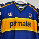 Shop 2002/03 PARMA NAKATA #10 HOME SHIRT (M) CHAMPION, classic football shirts, vintage football shirts & retro soccer jerseys at Cult Kits