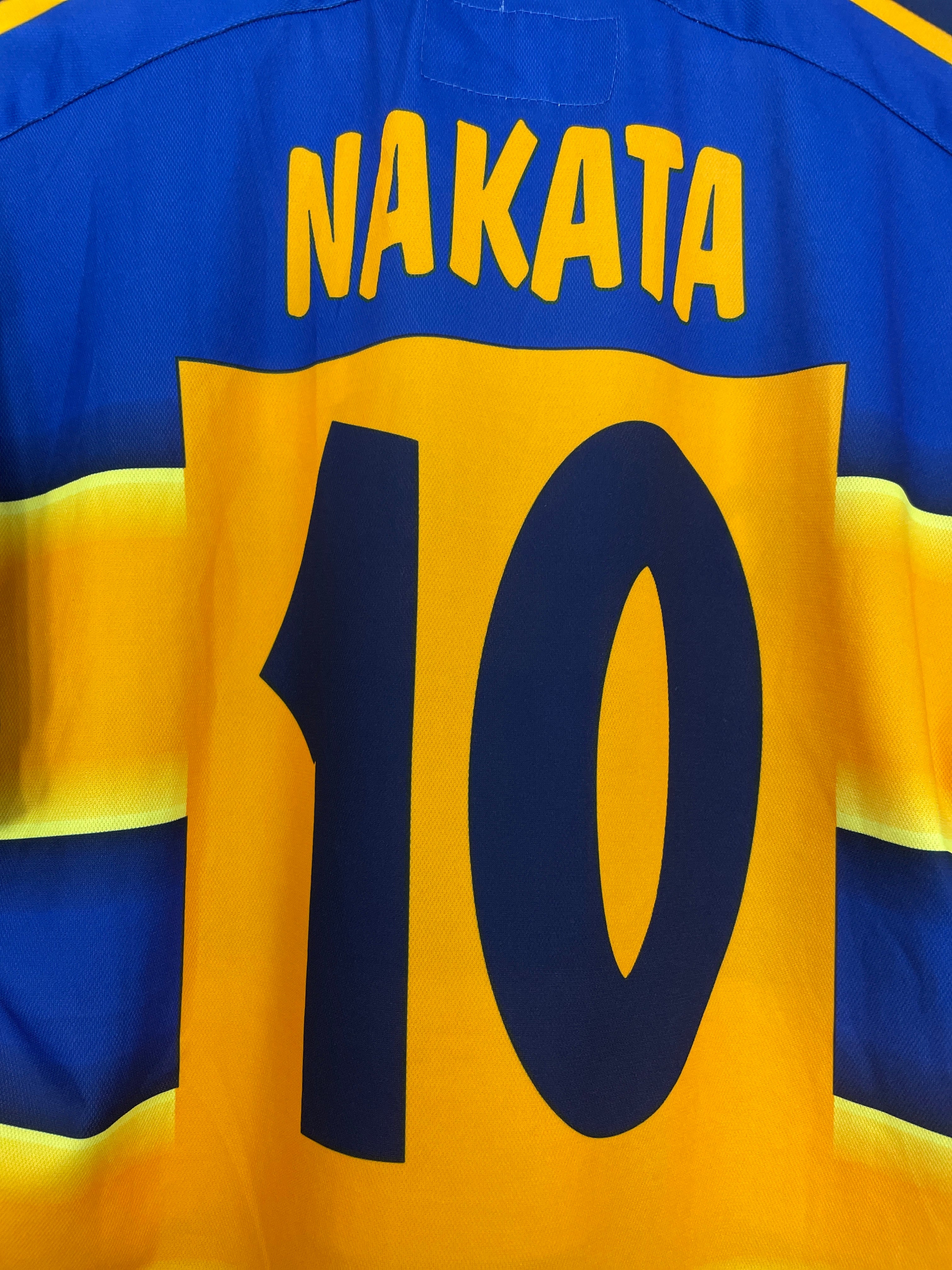 Shop 2002/03 PARMA NAKATA #10 HOME SHIRT (M) CHAMPION, classic football shirts, vintage football shirts & retro soccer jerseys at Cult Kits