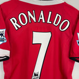Shop 2004/05 MANCHESTER UNITED RONALDO #7 HOME SHIRT (M) NIKE, classic football shirts, vintage football shirts & retro soccer jerseys at Cult Kits