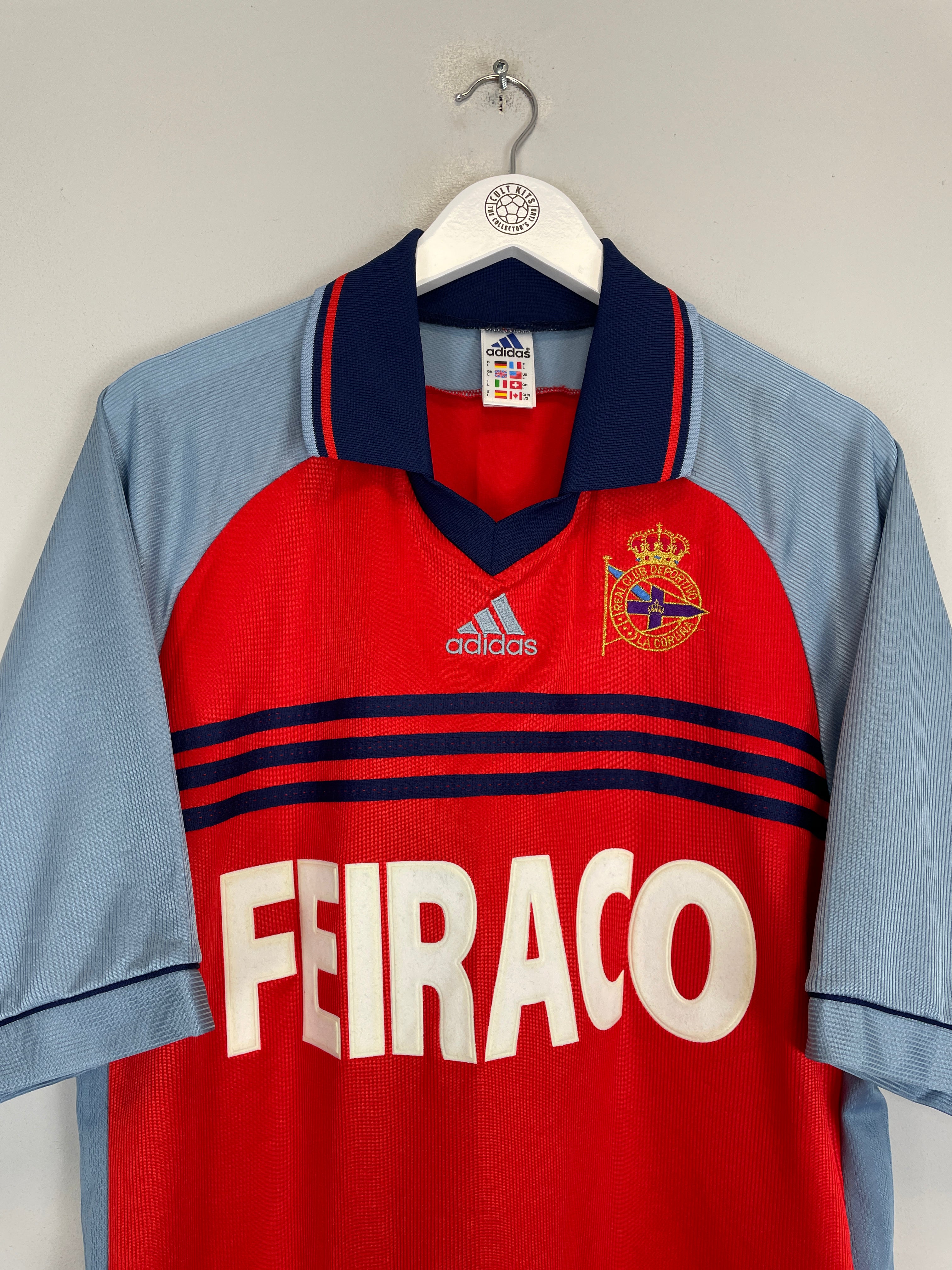 Shop 1998/99 DEPORTIVO LA CORUNA AWAY SHIRT (L) ADIDAS, classic football shirts, vintage football shirts & retro soccer jerseys at Cult Kits
