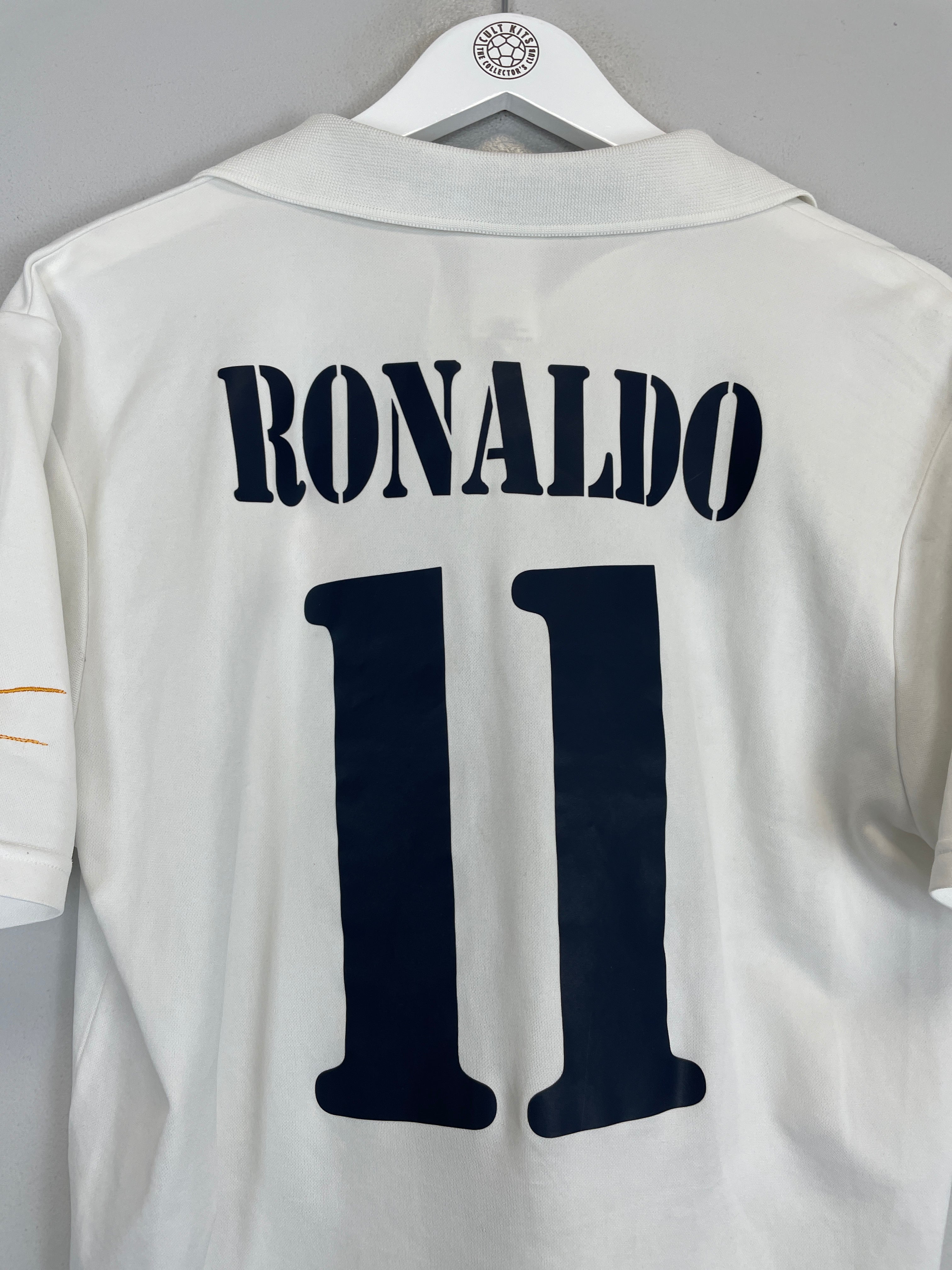 Shop 2002/03 REAL MADRID RONALDO #11 *CENTENARY* HOME SHIRT (S) ADIDAS, classic football shirts, vintage football shirts & retro soccer jerseys at Cult Kits