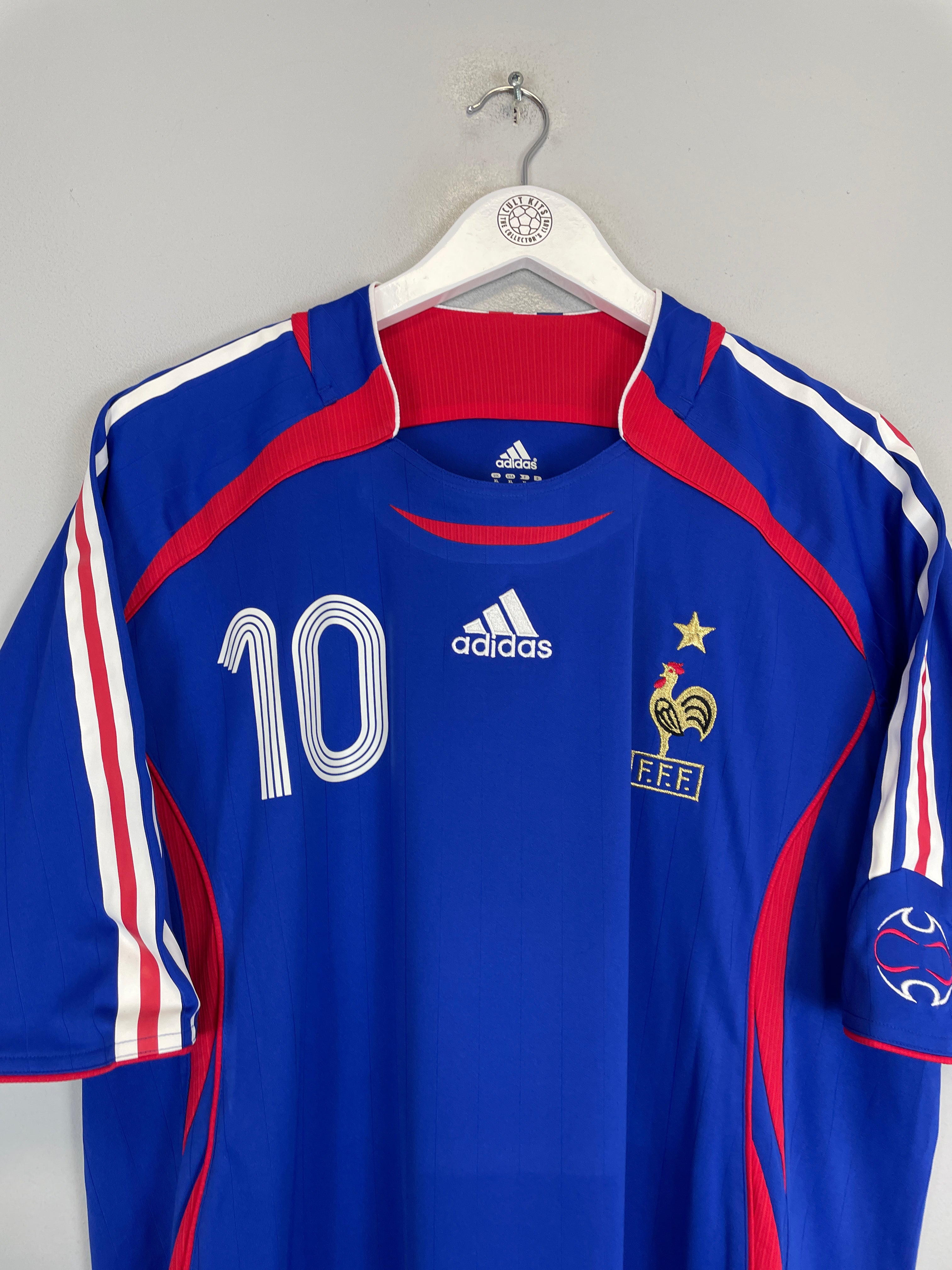 Shop 2006/07 FRANCE ZIDANE #10 *PLAYER ISSUE* HOME SHIRT (XL) ADIDAS, classic football shirts, vintage football shirts & retro soccer jerseys at Cult Kits