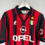 Shop 1996/97 AC MILAN BAGGIO #18 HOME SHIRT (L) LOTTO, classic football shirts, vintage football shirts & retro soccer jerseys at Cult Kits