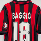 Shop 1996/97 AC MILAN BAGGIO #18 HOME SHIRT (L) LOTTO, classic football shirts, vintage football shirts & retro soccer jerseys at Cult Kits