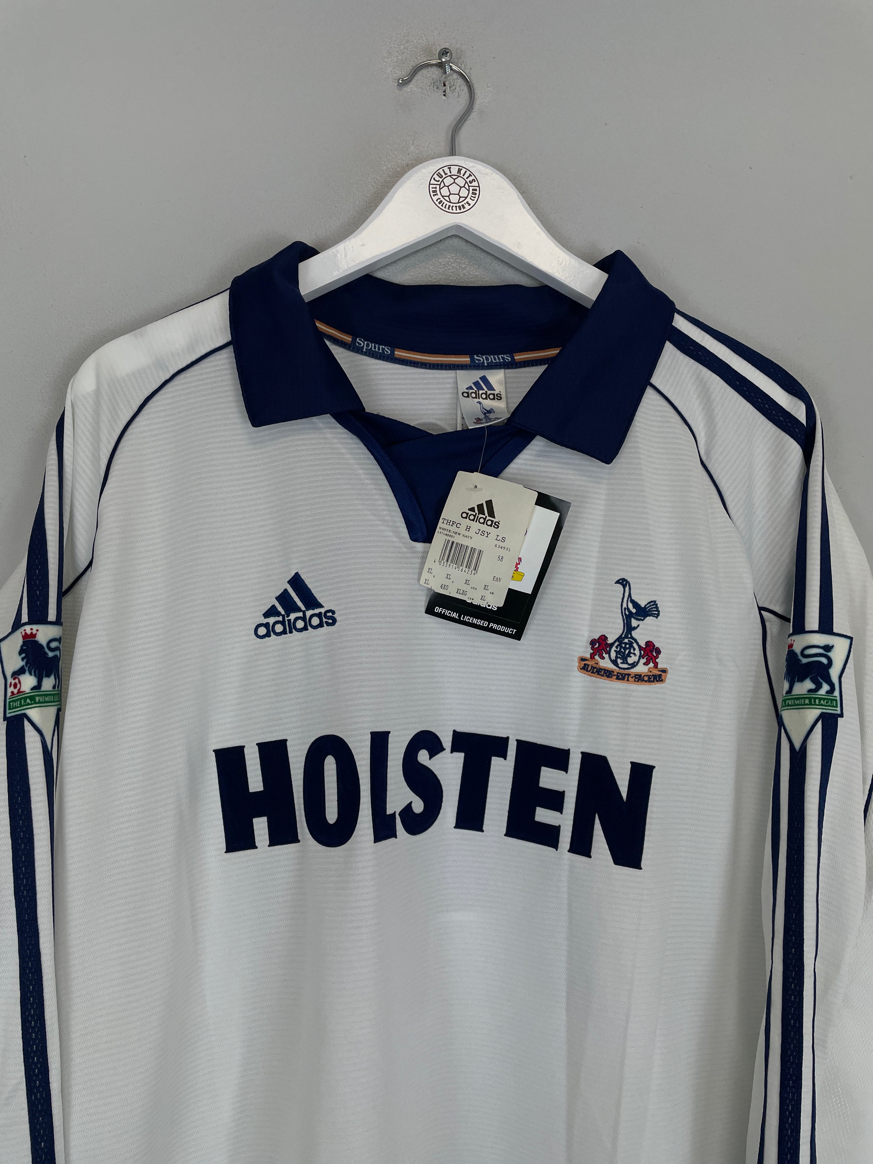 Shop 1999/01 TOTTENHAM GINOLA #14 *BNWT* L/S HOME SHIRT (XL) ADIDAS, classic football shirts, vintage football shirts & retro soccer jerseys at Cult Kits